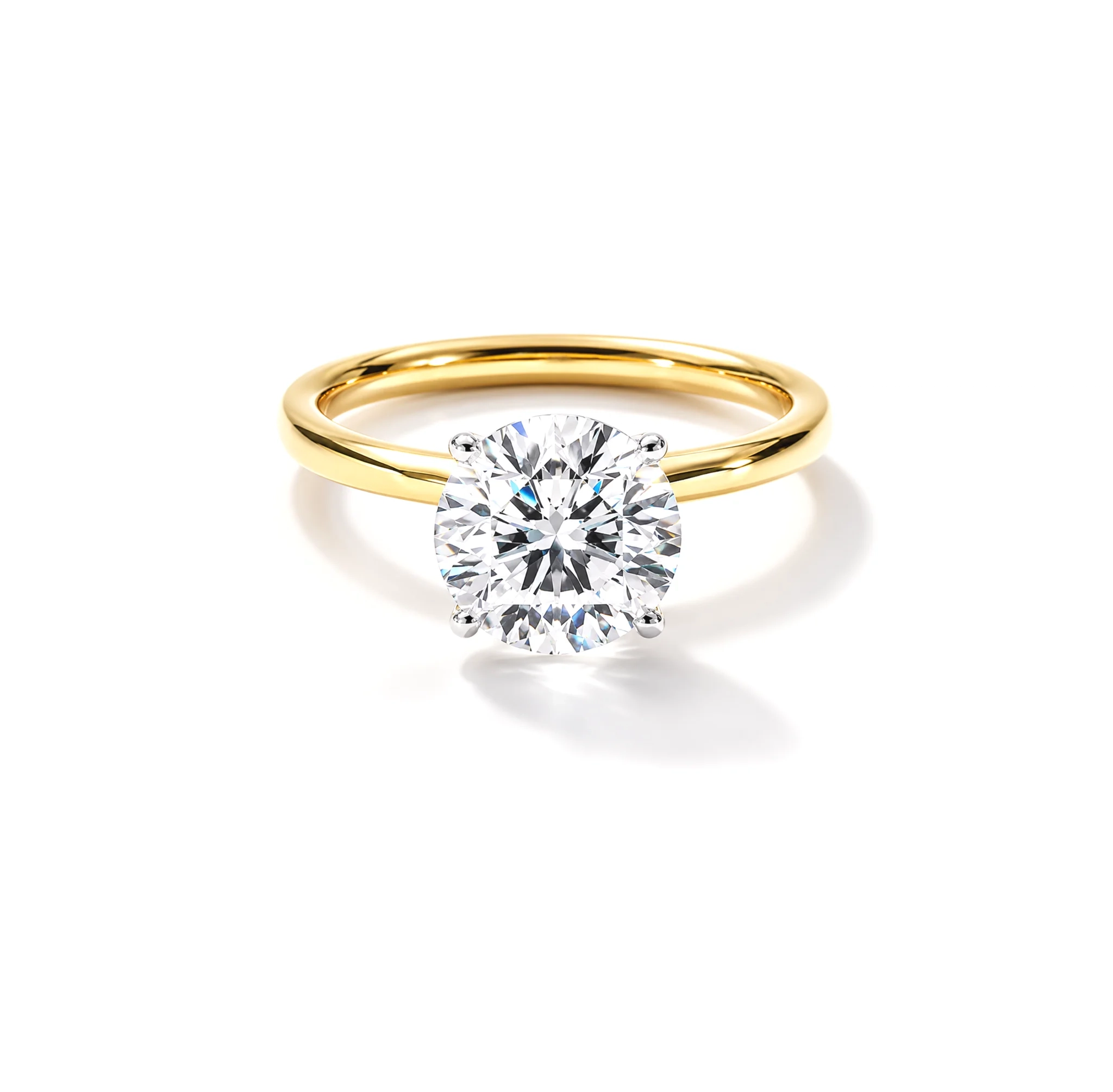 14K Lab Grown Round Diamond Comfort Fit Engagement Ring - 3.0 ct product image 1