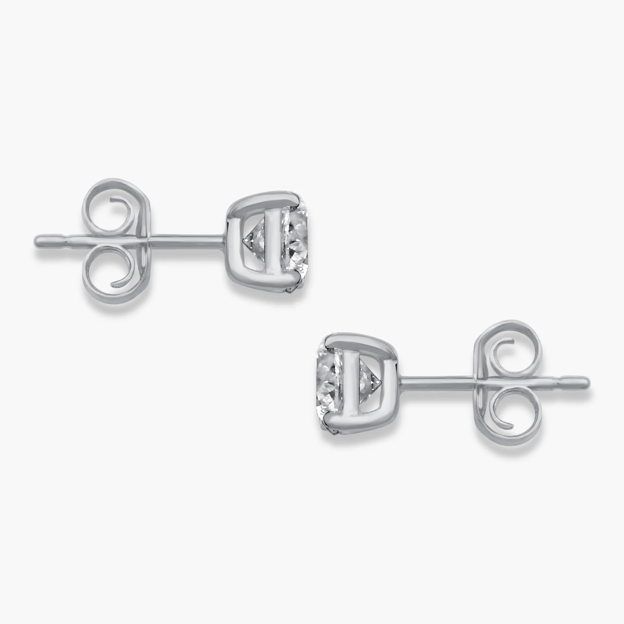 14K Gold Lab Grown Diamond classic Four-Prong Solitaire Studs - 1.5 ct thumbnail 2