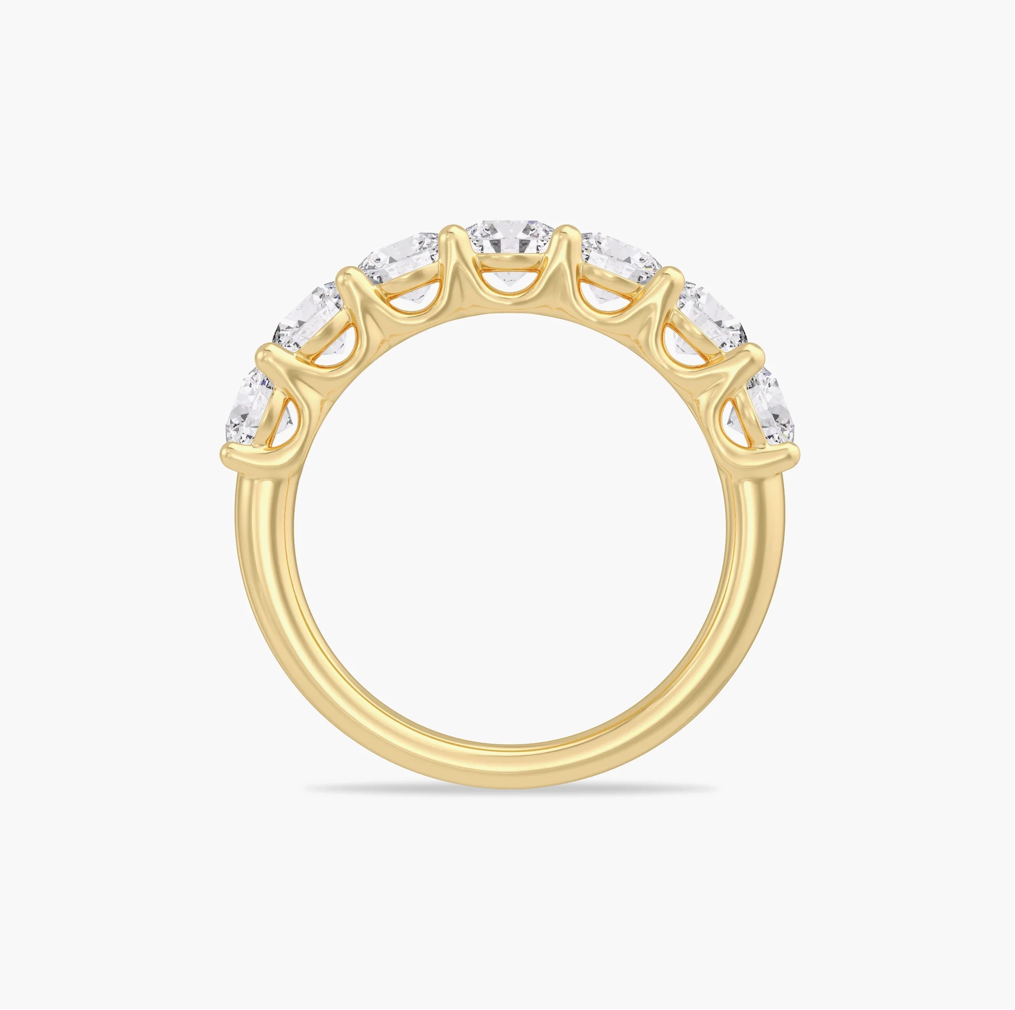 14K LAB Grown Round Diamond Seven Stone Band - 2.00 ct thumbnail 4
