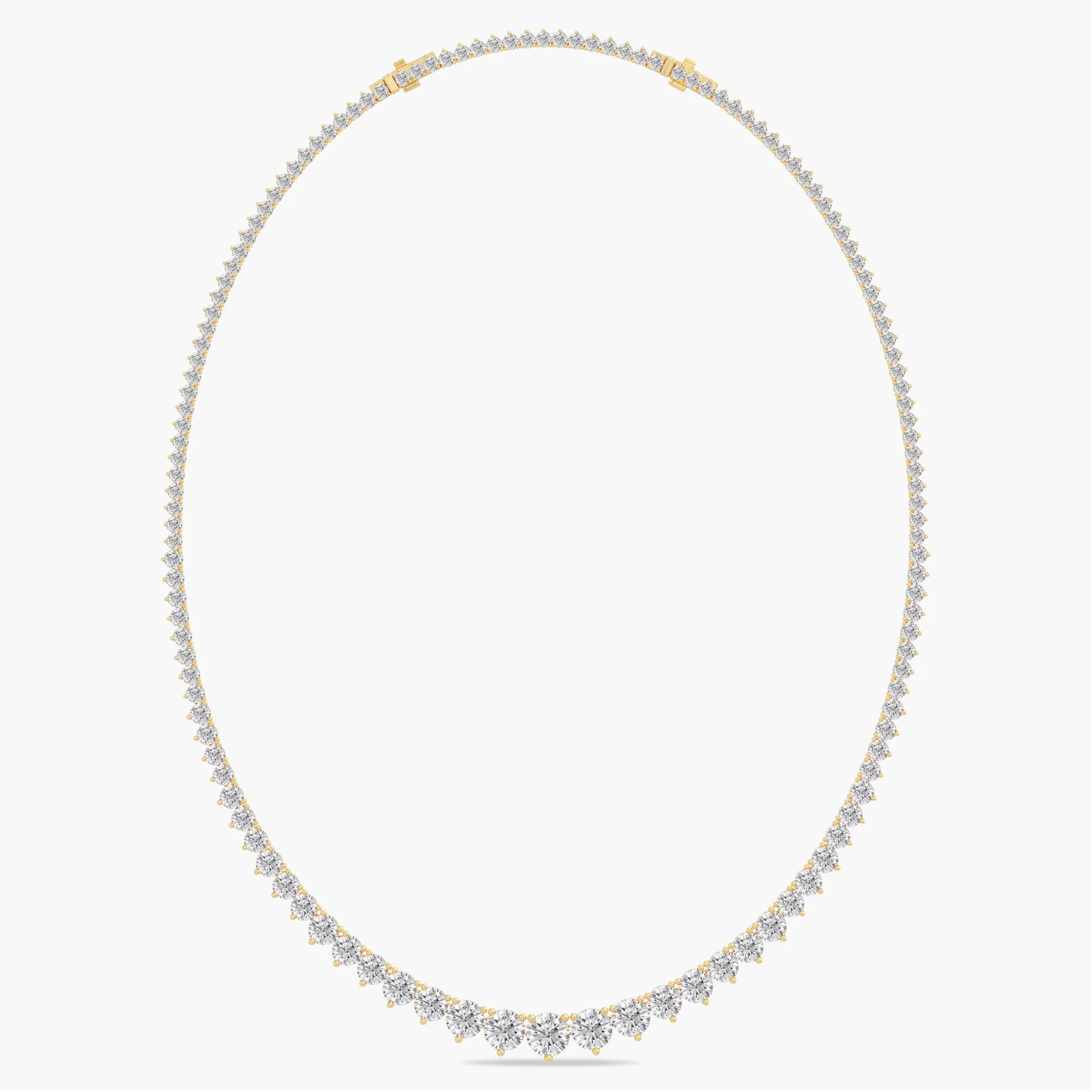 14K Gold Lab Grown Diamond Graduated Tennis Necklace-25 ct thumbnail 4