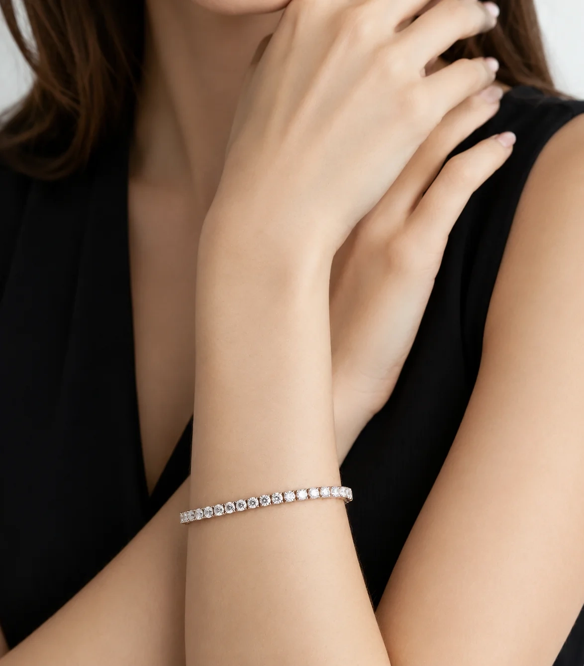 14K Gold Lab Grown Diamond Tennis Bracelet-12.00 ct thumbnail 3