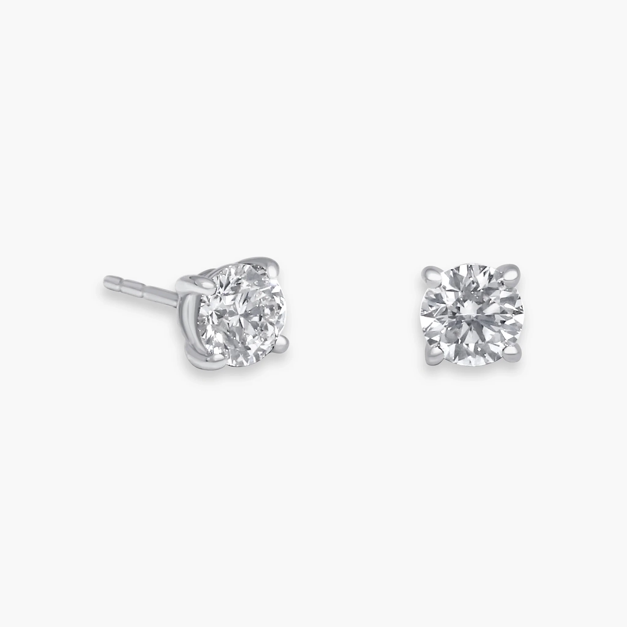 14K Gold Lab Grown Diamond classic Four-Prong Solitaire Studs - 1.5 ct product image 1