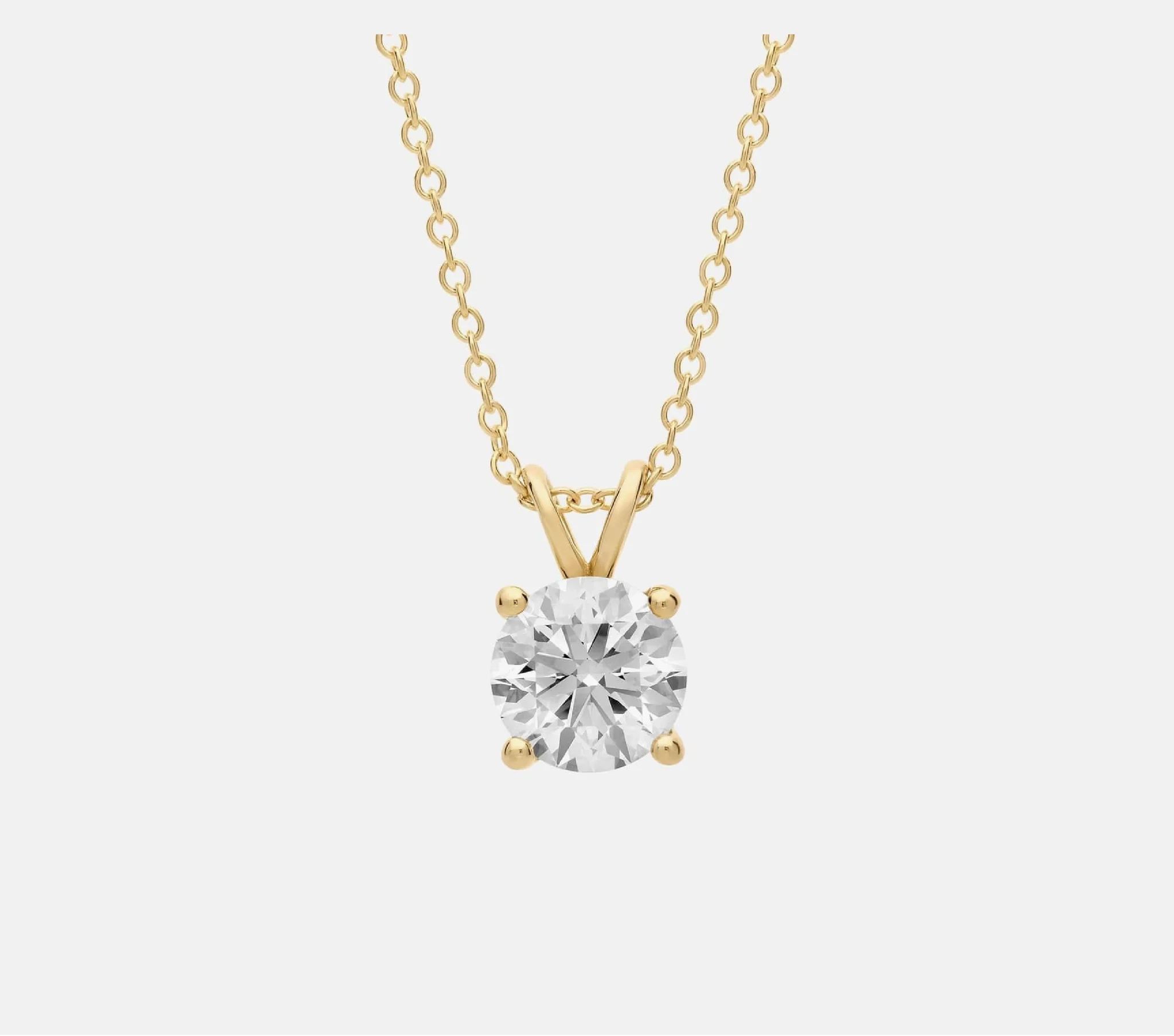 14K Gold Lab Grown Diamond Solitaire Necklace with split bail-2.00 ct product image