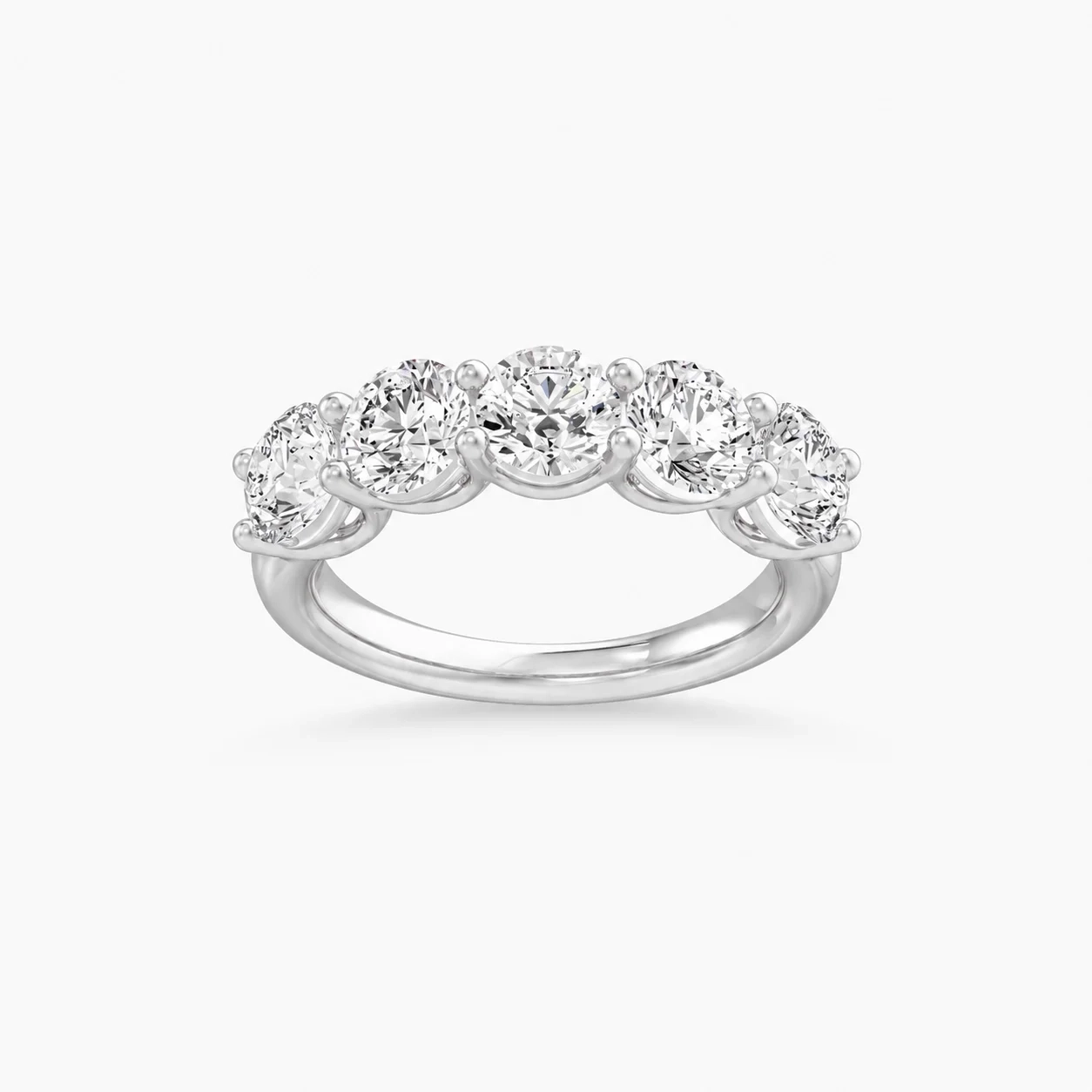 14K Lab Grown Diamond Five Stone Band - 3.0 ct thumbnail 5