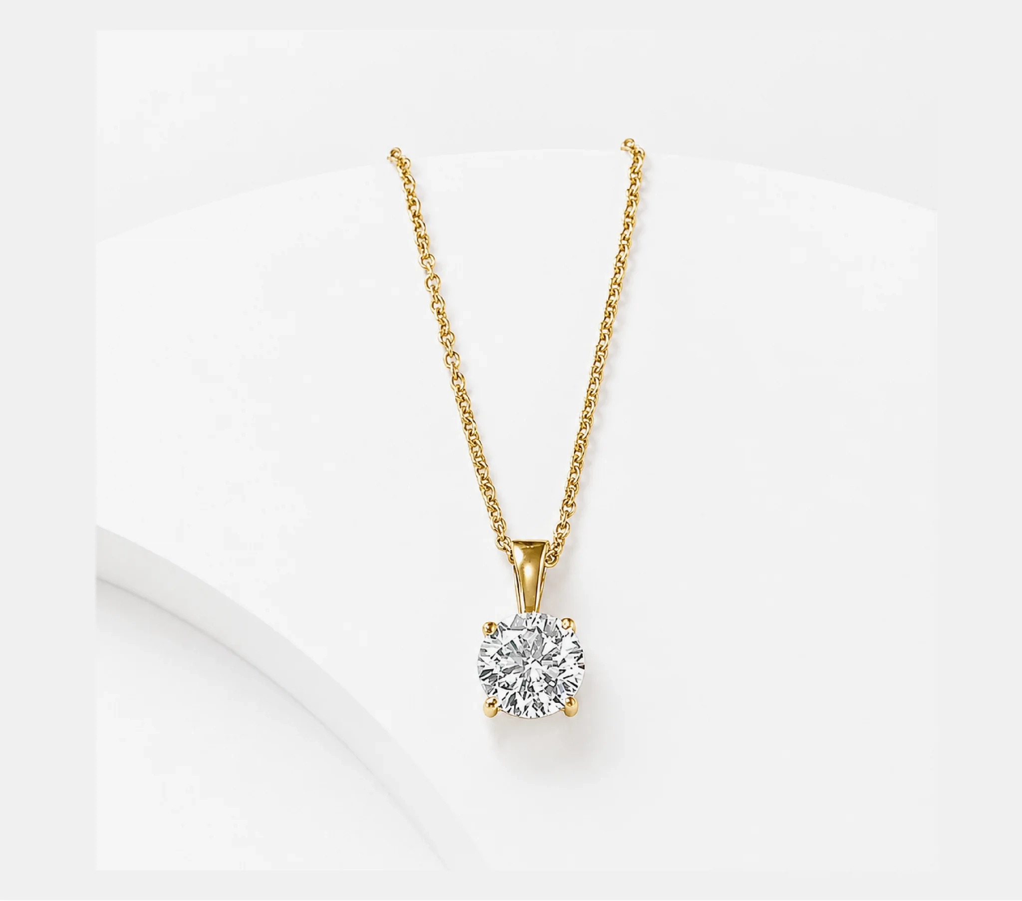 14K Gold Lab Grown Diamond Solitaire Necklace with bail -1.00 ct product image