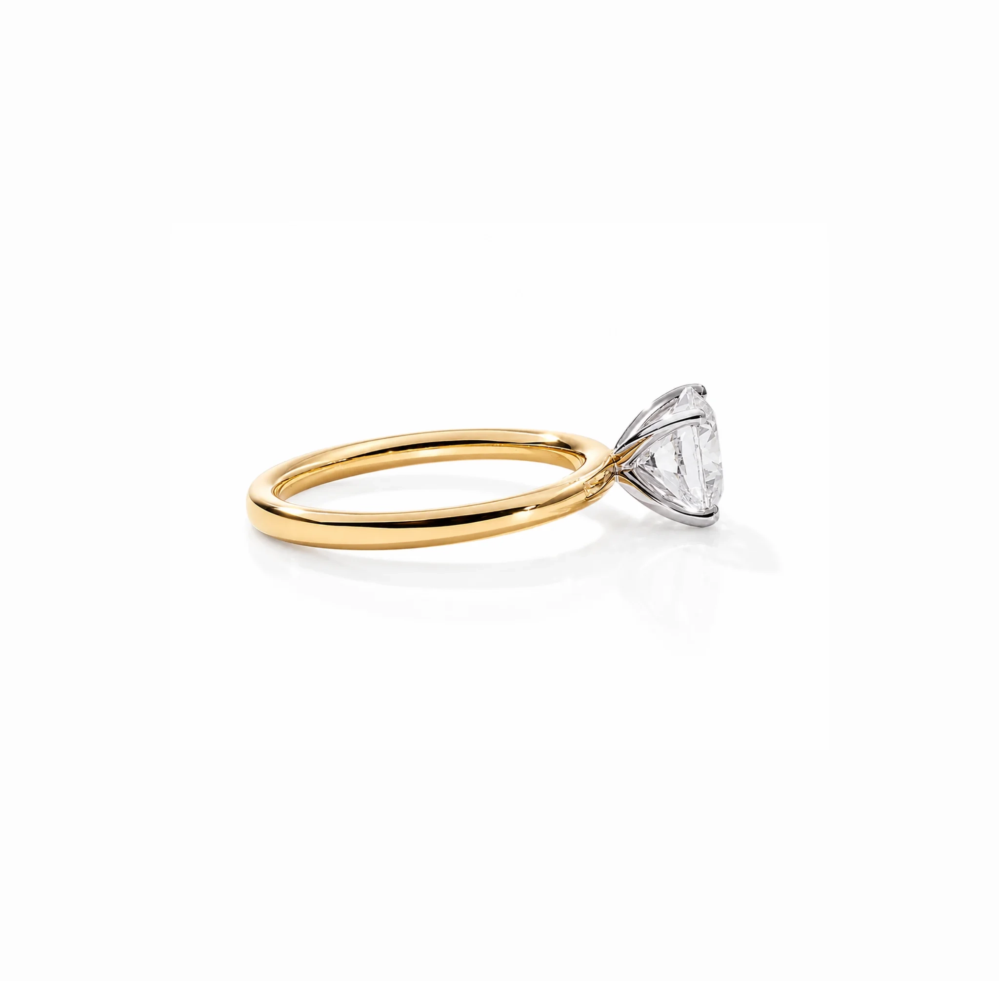 14K Lab Grown Round Diamond Comfort Fit Engagement Ring - 3.0 ct thumbnail 2