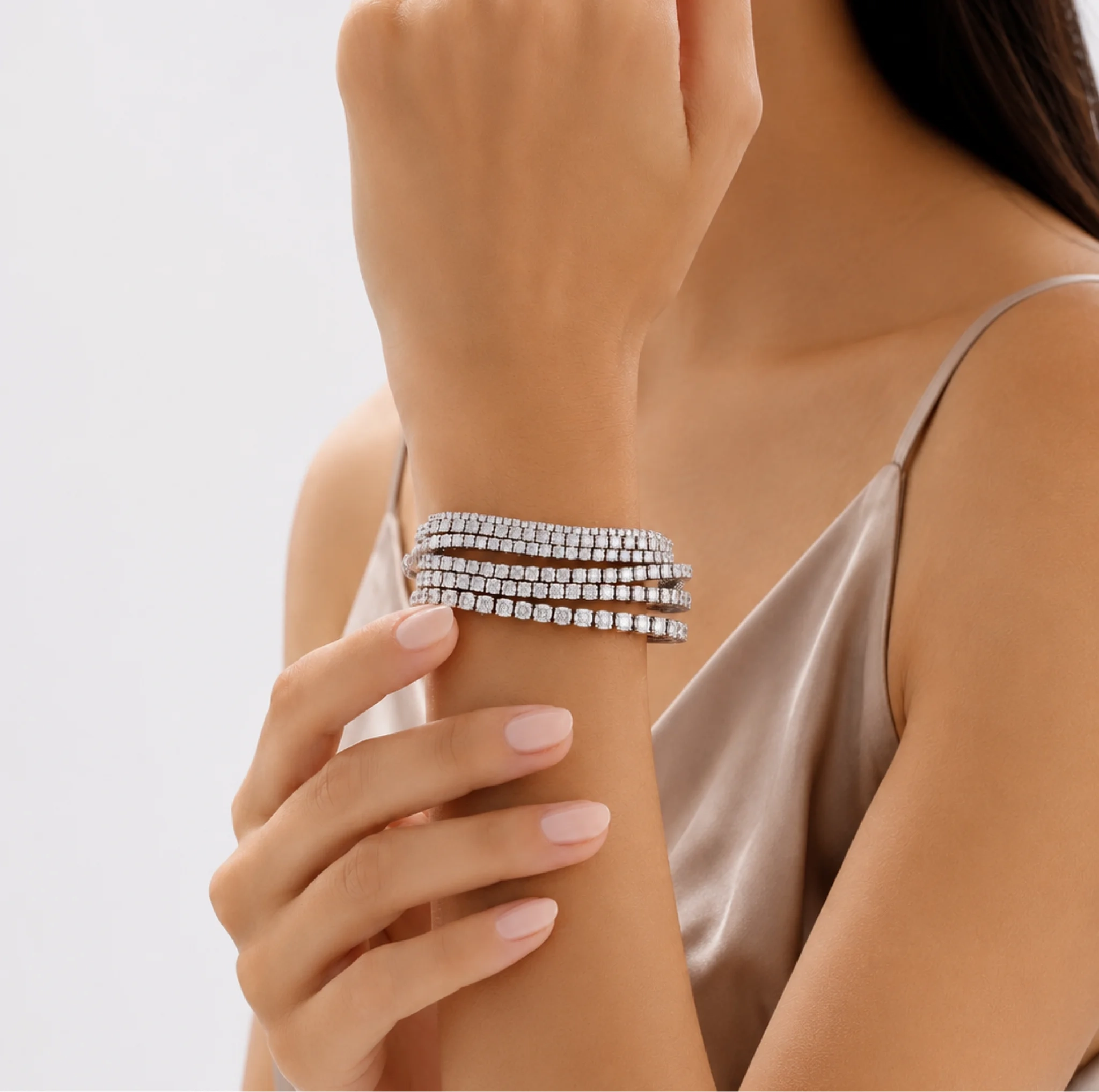 14K Gold Lab Grown Diamond Tennis Bracelet-15.00 ct thumbnail 5
