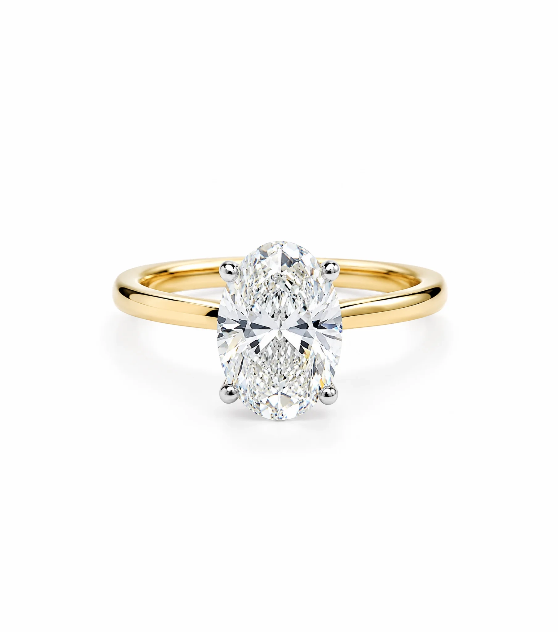 14K Lab Grown Oval cut Diamond Comfort Fit Engagement Ring - 3.0 ct product image 1