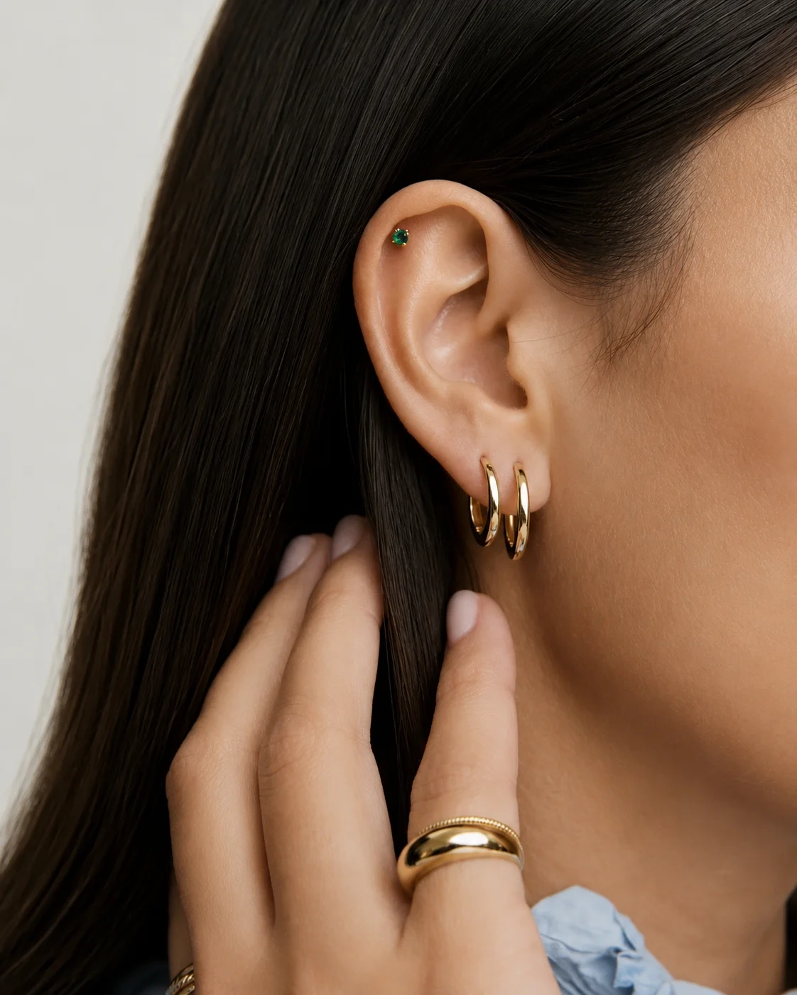 14K Gold Classic Everyday Hoops - 15 mm product image