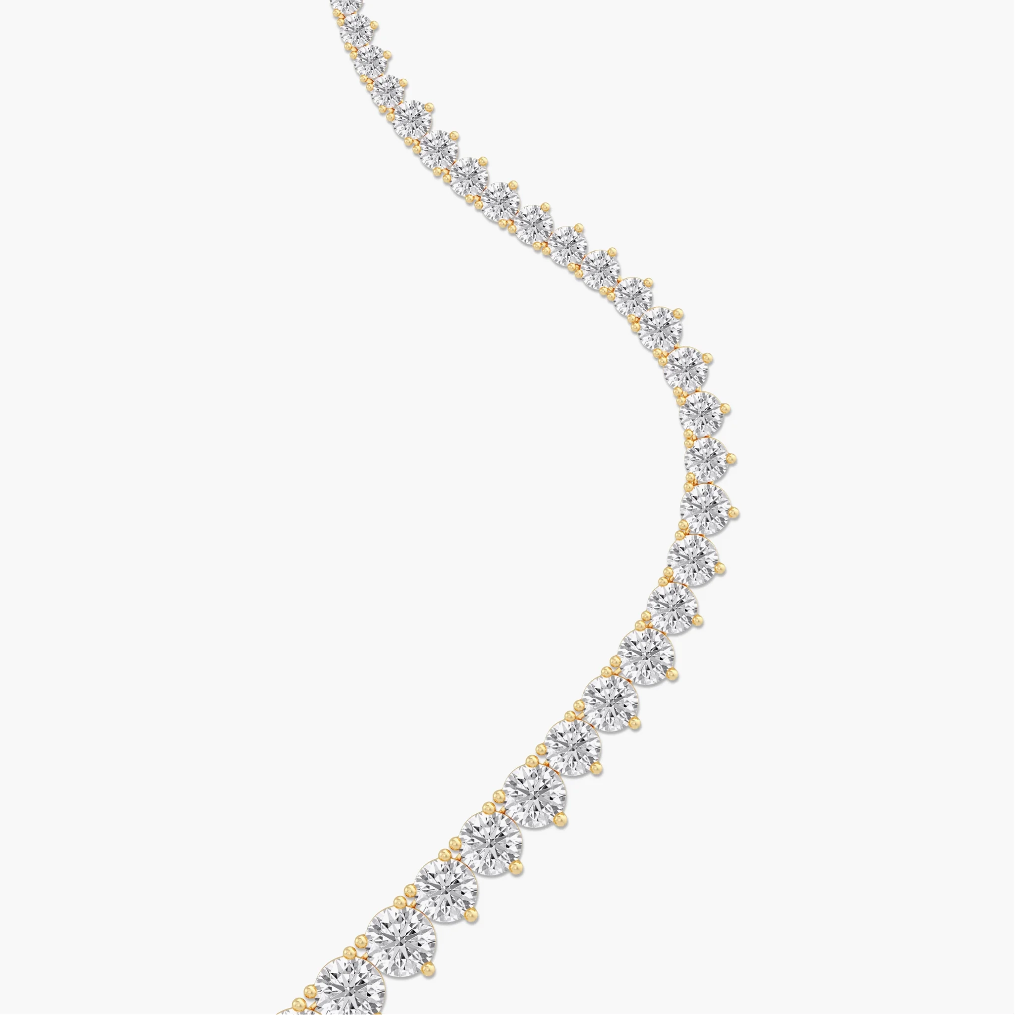 14K Gold Lab Grown Diamond Graduated Tennis Necklace-25 ct thumbnail 6
