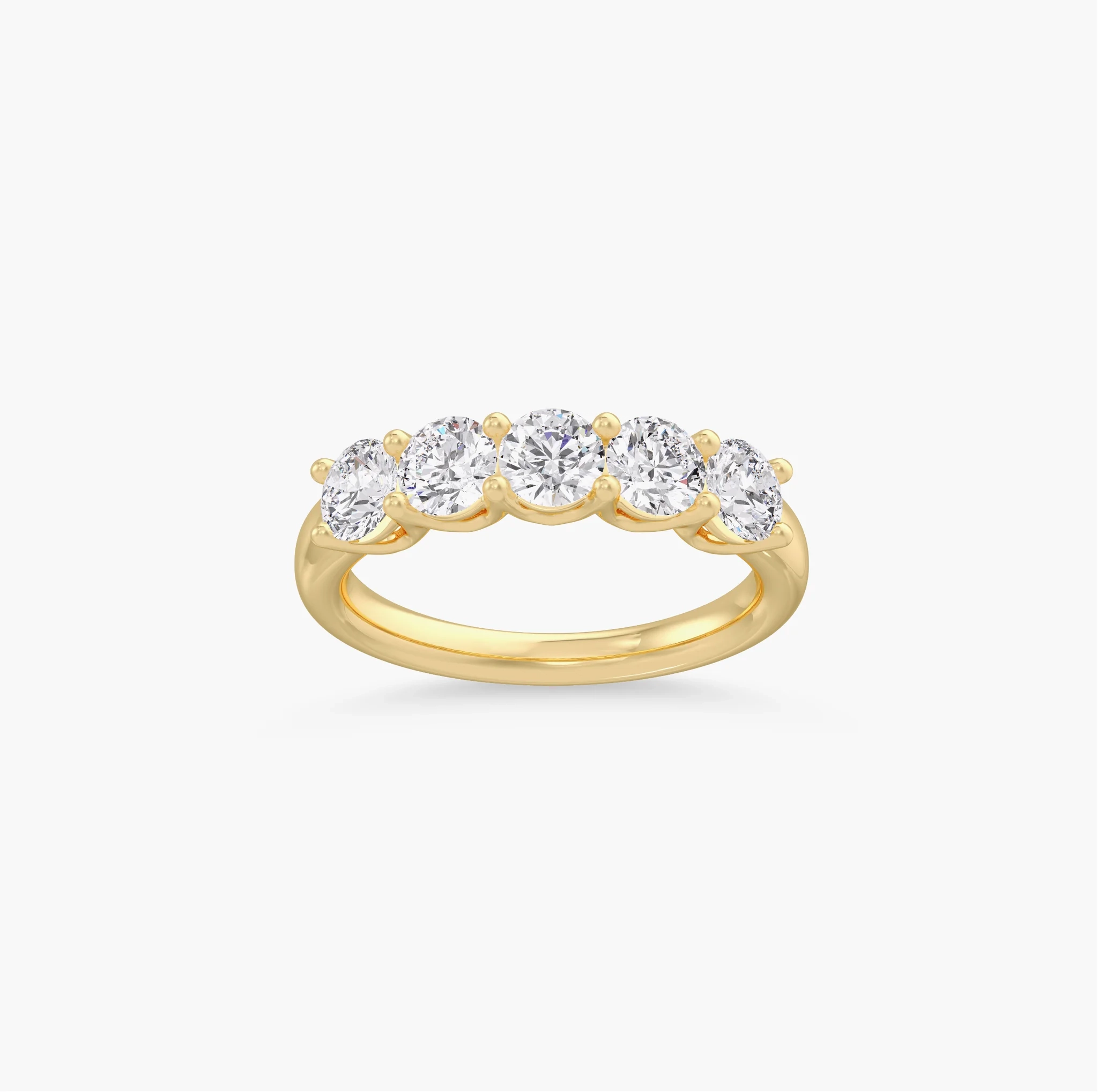 14K Lab Grown Diamond Five Stone Band - 1.50 ct thumbnail 5