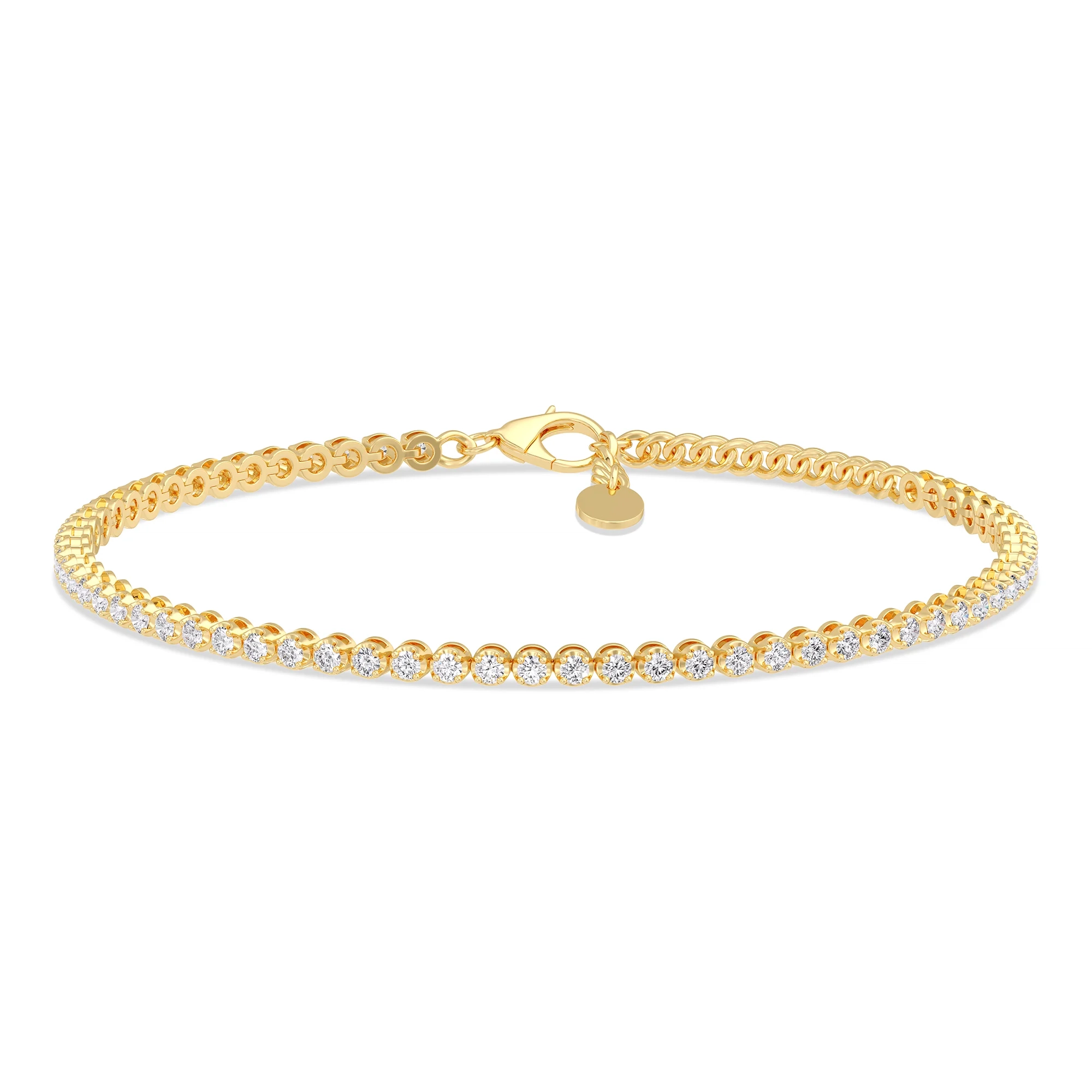 14K Gold Natural Diamond Petite Tennis Bracelet-1.00 CT thumbnail 2