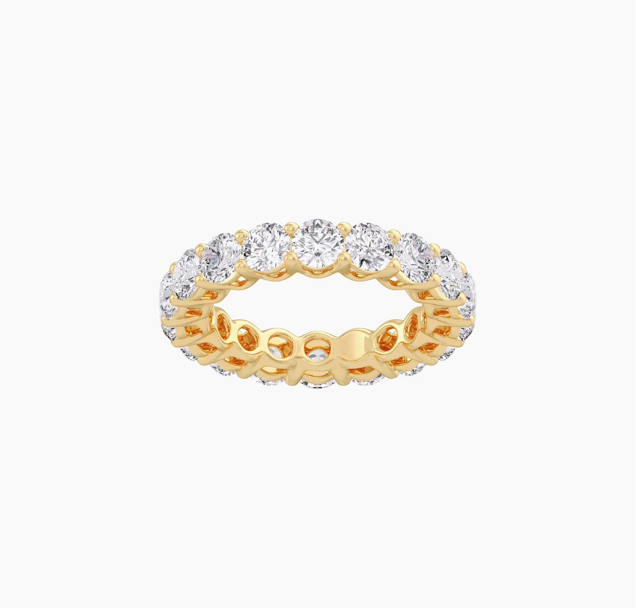 14K Lab Grown Round Diamond Eternity Band - 4.0 ct thumbnail 3
