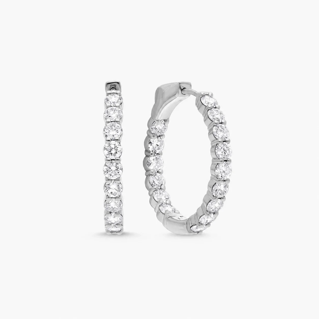 14K Gold Lab Grown Diamond Inside Out Hoops-2.00 ct product image 1