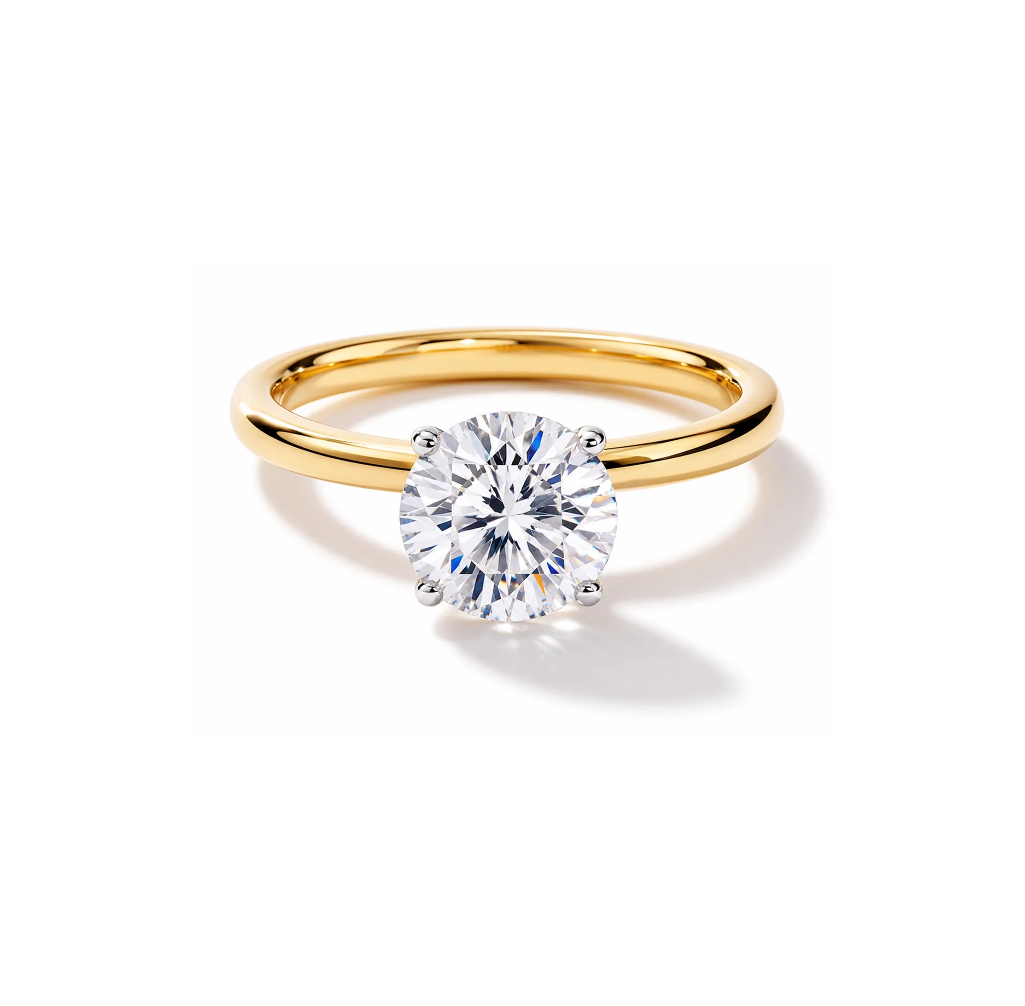 14K Lab Grown Round Diamond Comfort Fit Engagement Ring - 2.0 ct product image 1