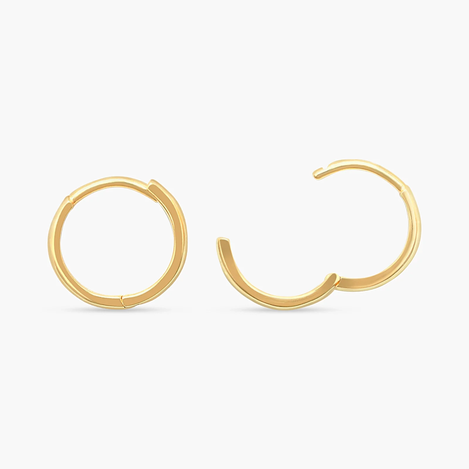 14K Gold Bold Hoops - 12 mm thumbnail 3