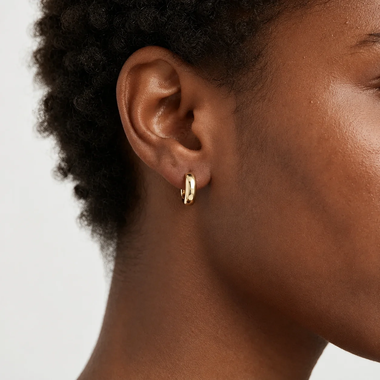 14K Gold Bold Hoops - 15 mm thumbnail 4