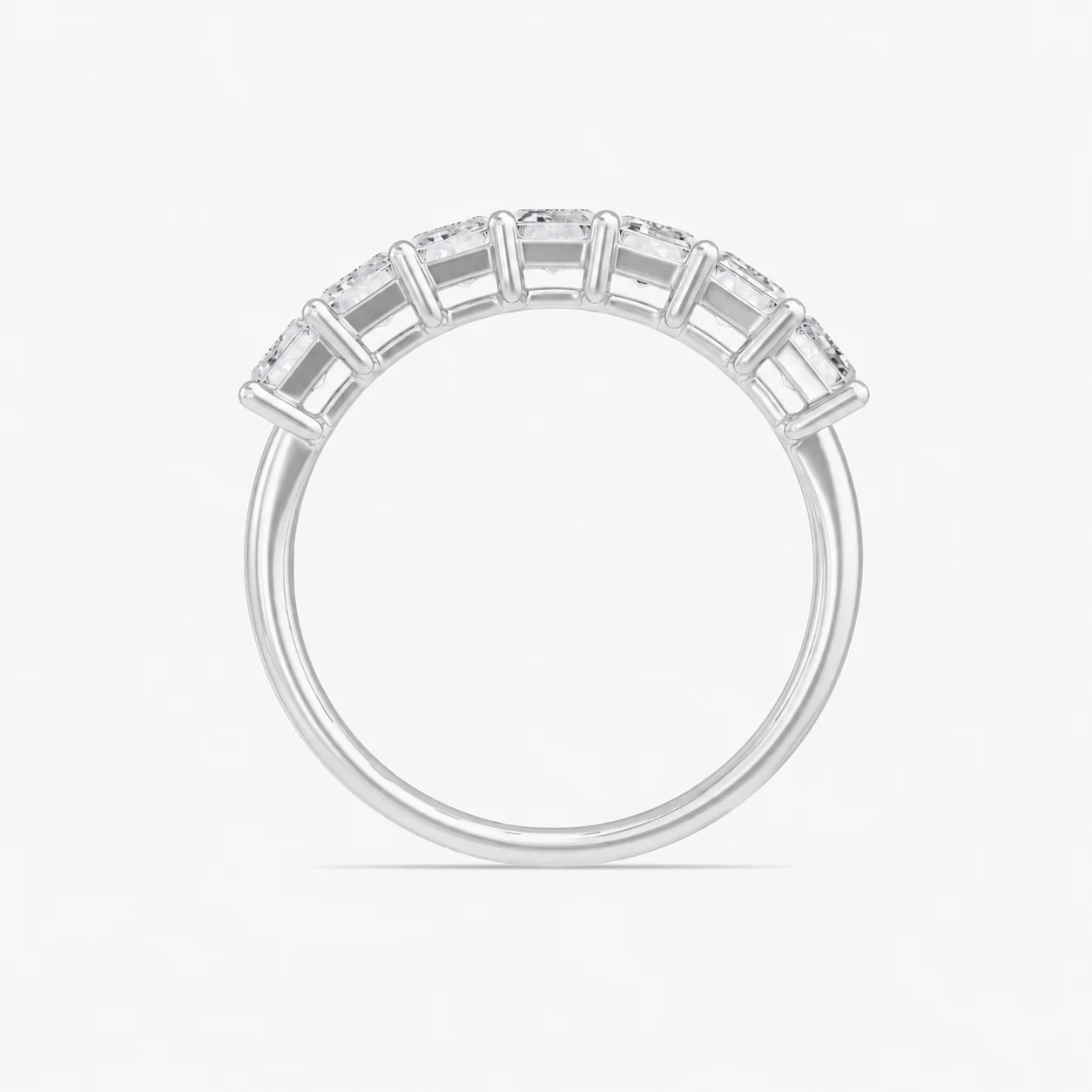 14K LAB Grown Emerald Diamond Seven Stone Band - 2.00 ct thumbnail 3