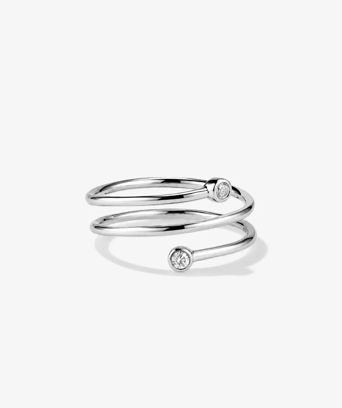 14K natural Diamond Coil spiral Ring product image 1