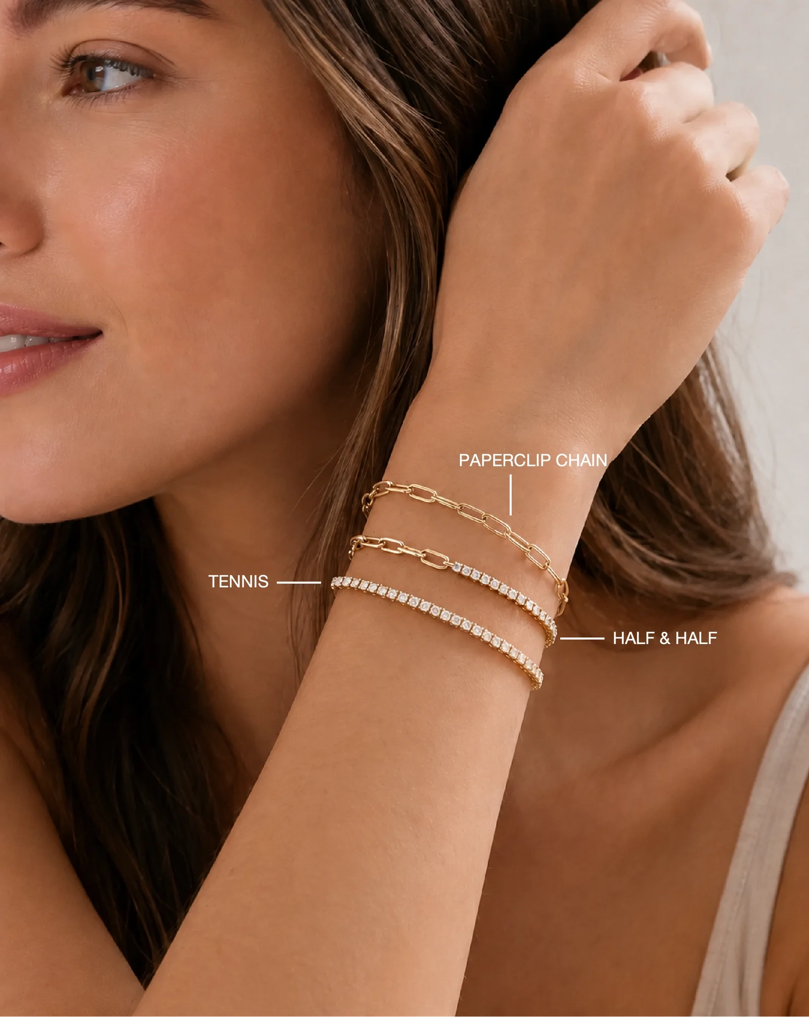 14 KT gold Paperclip bracelet thumbnail 3