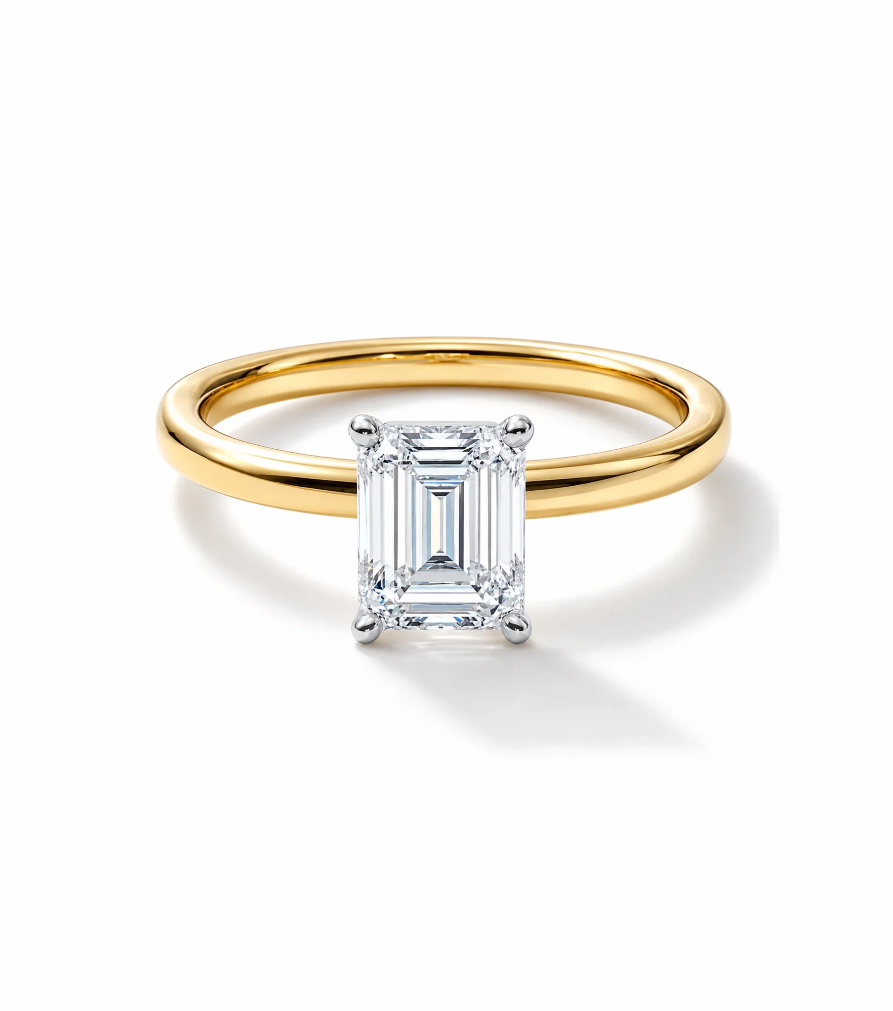 14K Lab Grown Emerald cut Diamond Comfort Fit Engagement Ring - 2.0 ct product image 1