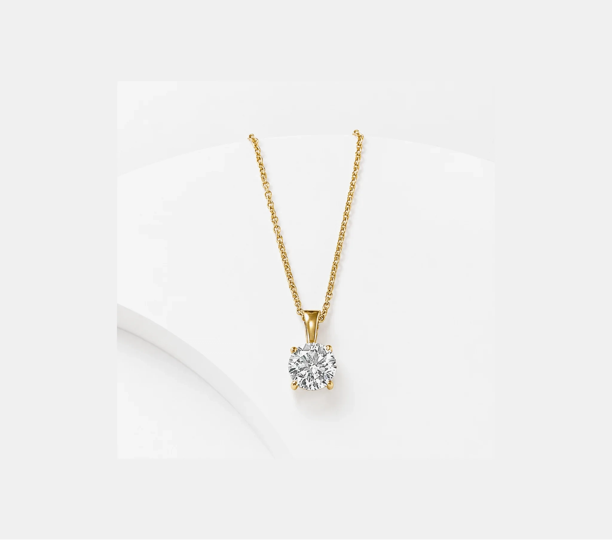 14K Gold Lab Grown Diamond Solitaire Necklace with bail -0.25 ct product image