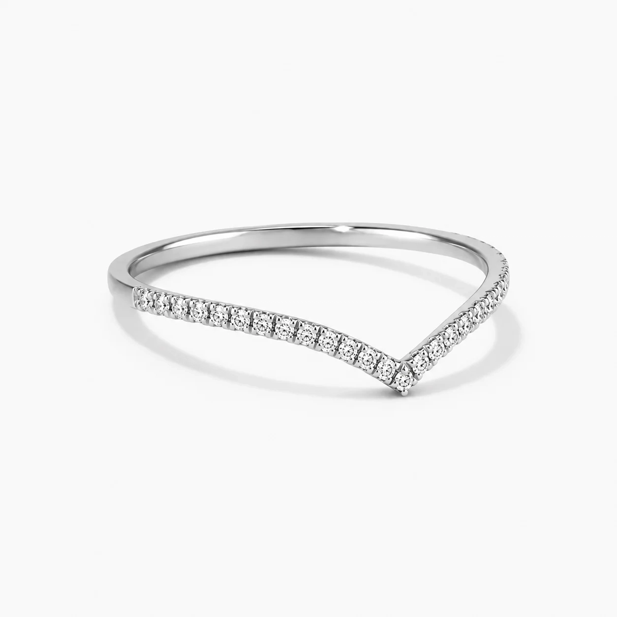 14K Gold Pave Diamond Wishbone Ring thumbnail 2