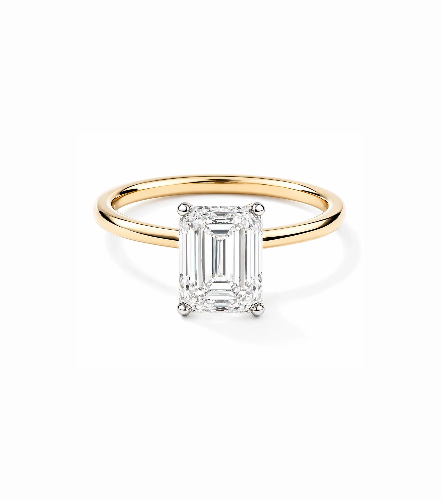 14K Lab Grown Emerald cut Diamond Comfort Fit Engagement Ring - 3.0 ct product image 1
