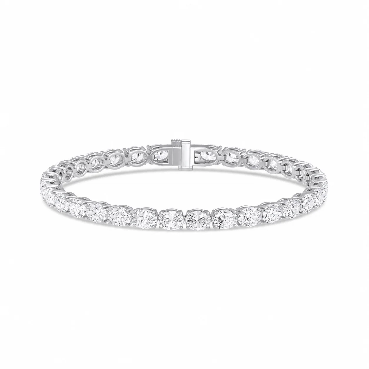 14KT Gold Oval Lab Grown Diamond Tennis Bracelet-10.00 ct product image 1