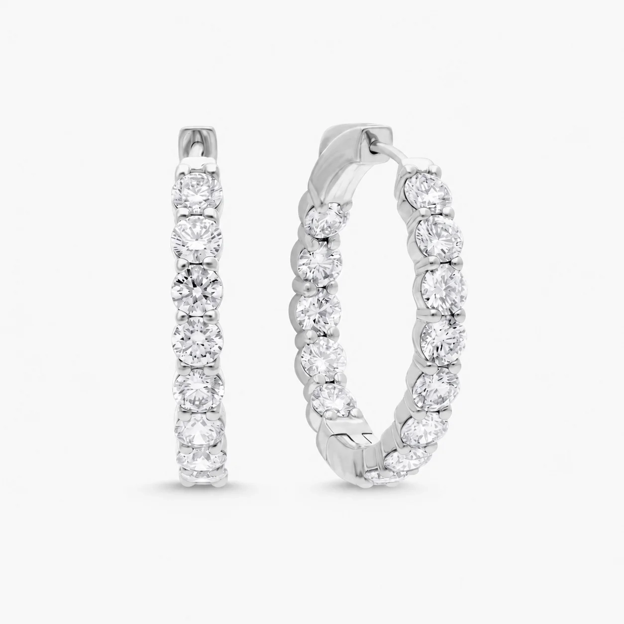 14K Gold Lab Grown Diamond Inside Out Hoops-4.00 ct product image 1