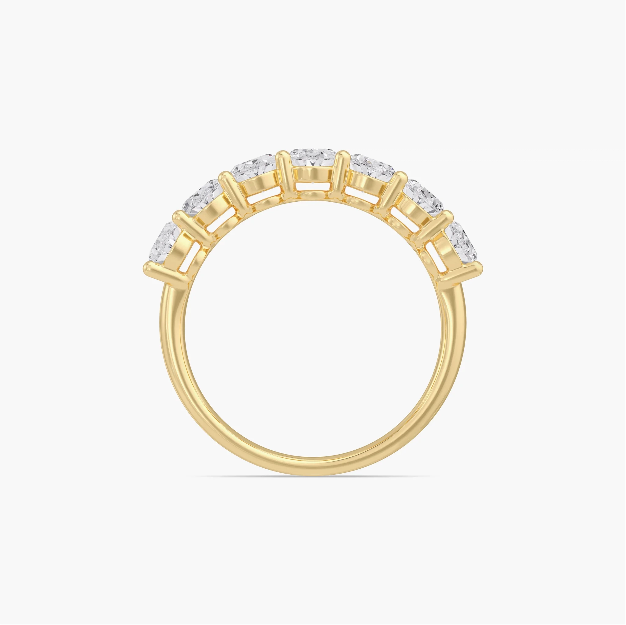 14K LAB Grown Oval Diamond Seven Stone Band - 1.00 ct thumbnail 3
