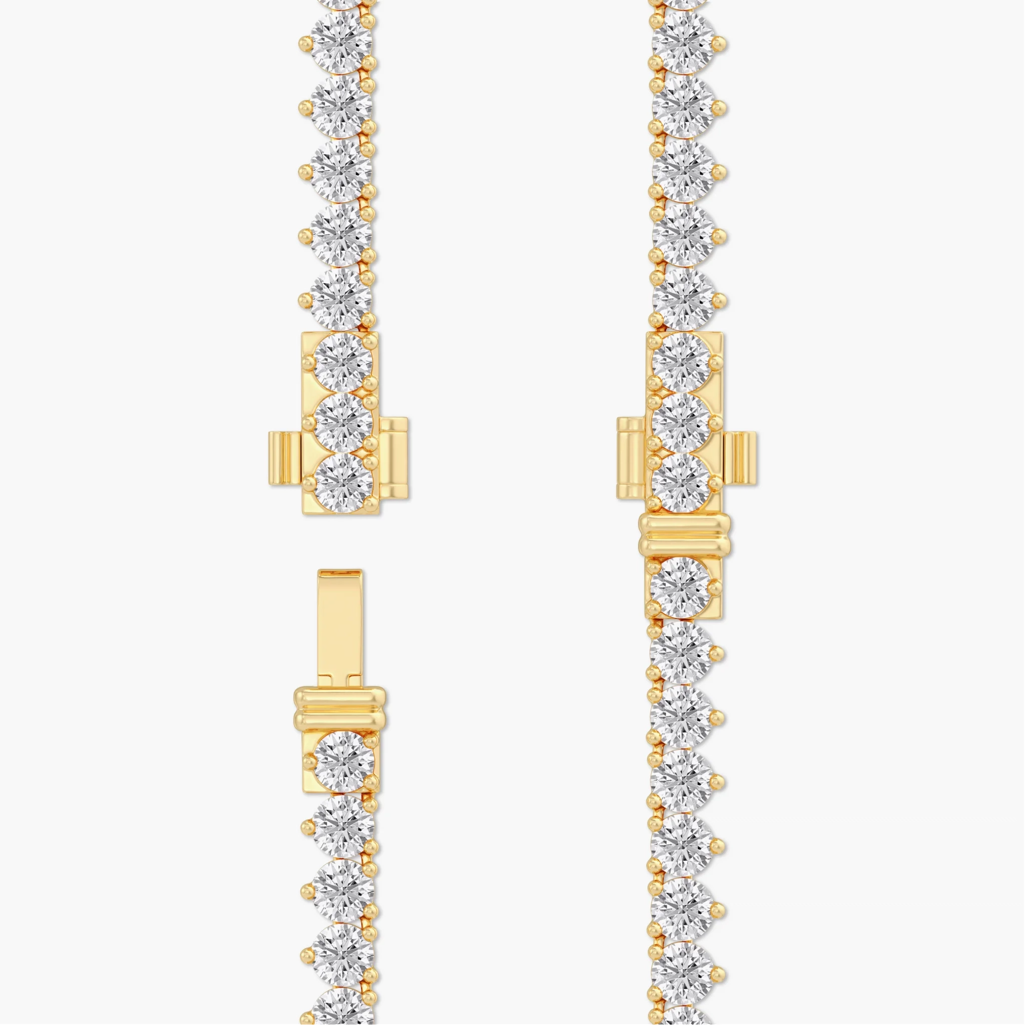 14K Gold Lab Grown Diamond Graduated Tennis Necklace-15 ct thumbnail 5