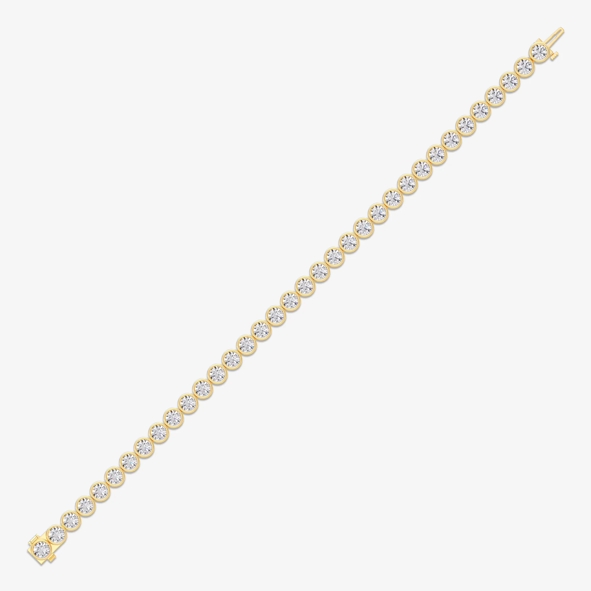 14K Gold Lab Grown Diamond Bezel set Tennis Bracelet-7.00 CT thumbnail 3