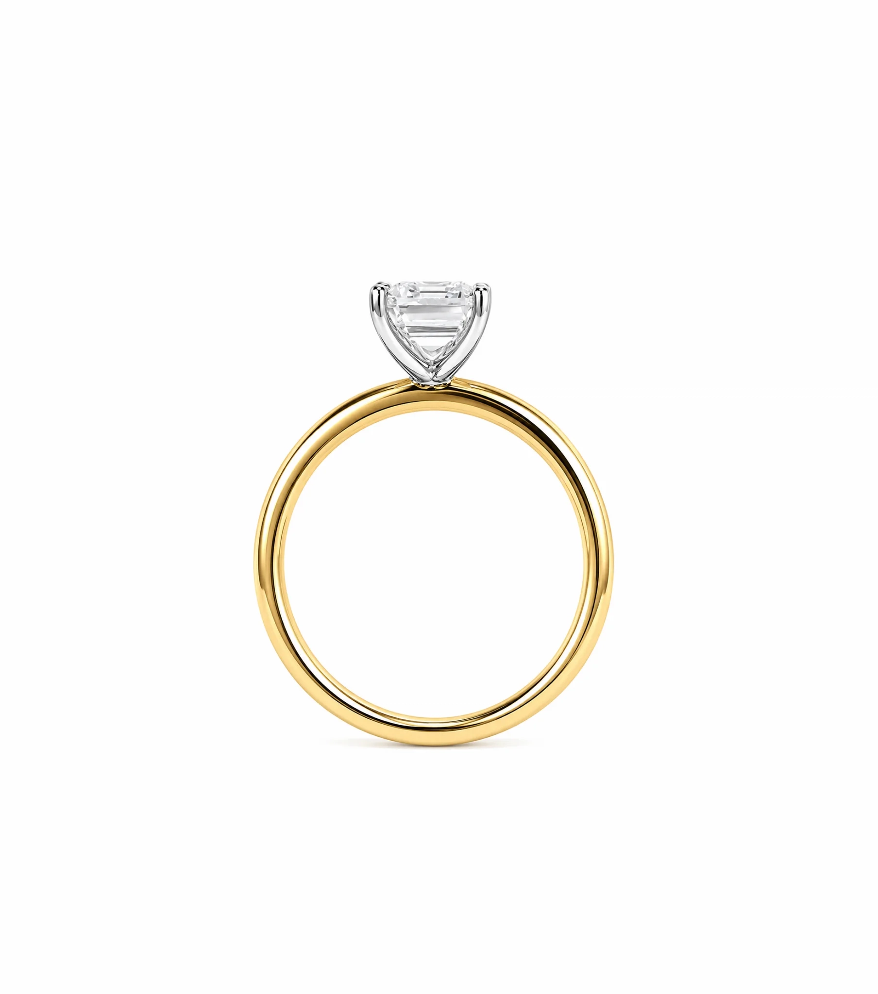 14K Lab Grown Emerald cut Diamond Comfort Fit Engagement Ring - 2.0 ct thumbnail 3