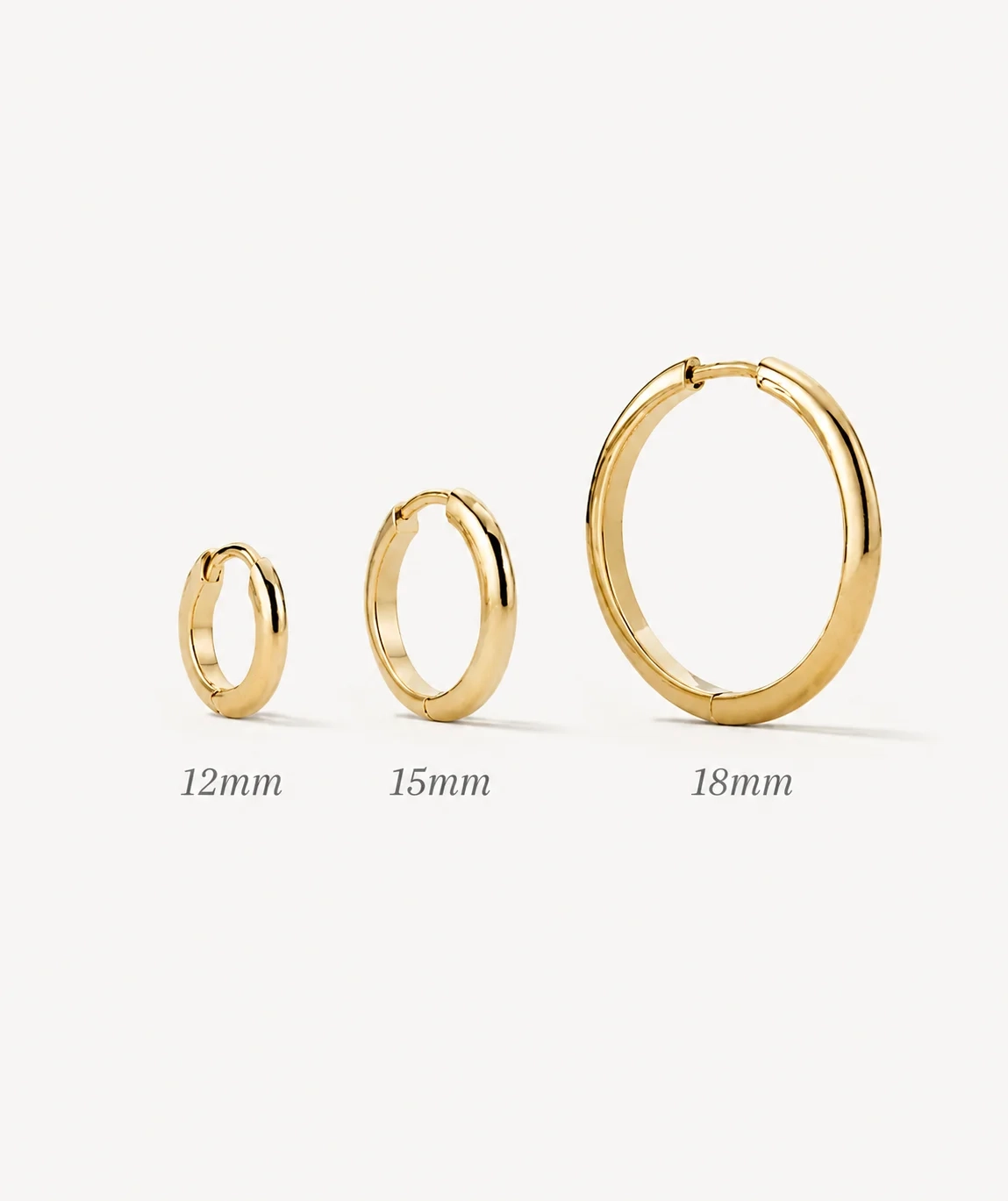 14K Gold Classic Everyday Hoops - 18 mm thumbnail 3