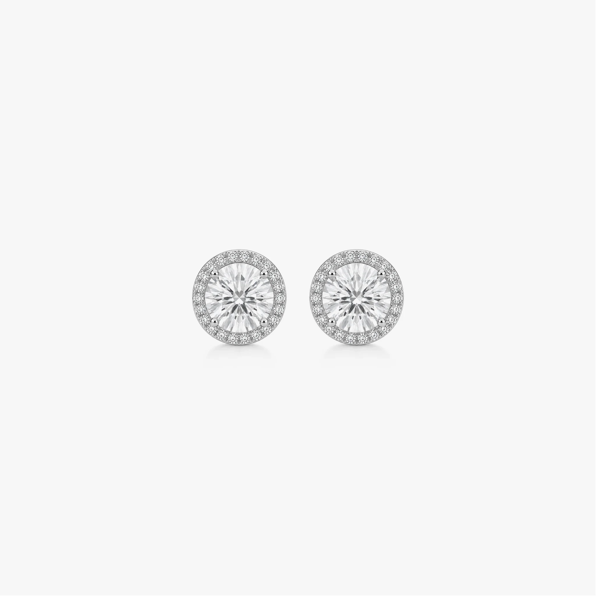 14K Gold Lab Grown Round Diamond Halo Studs-1.00 ct product image 1