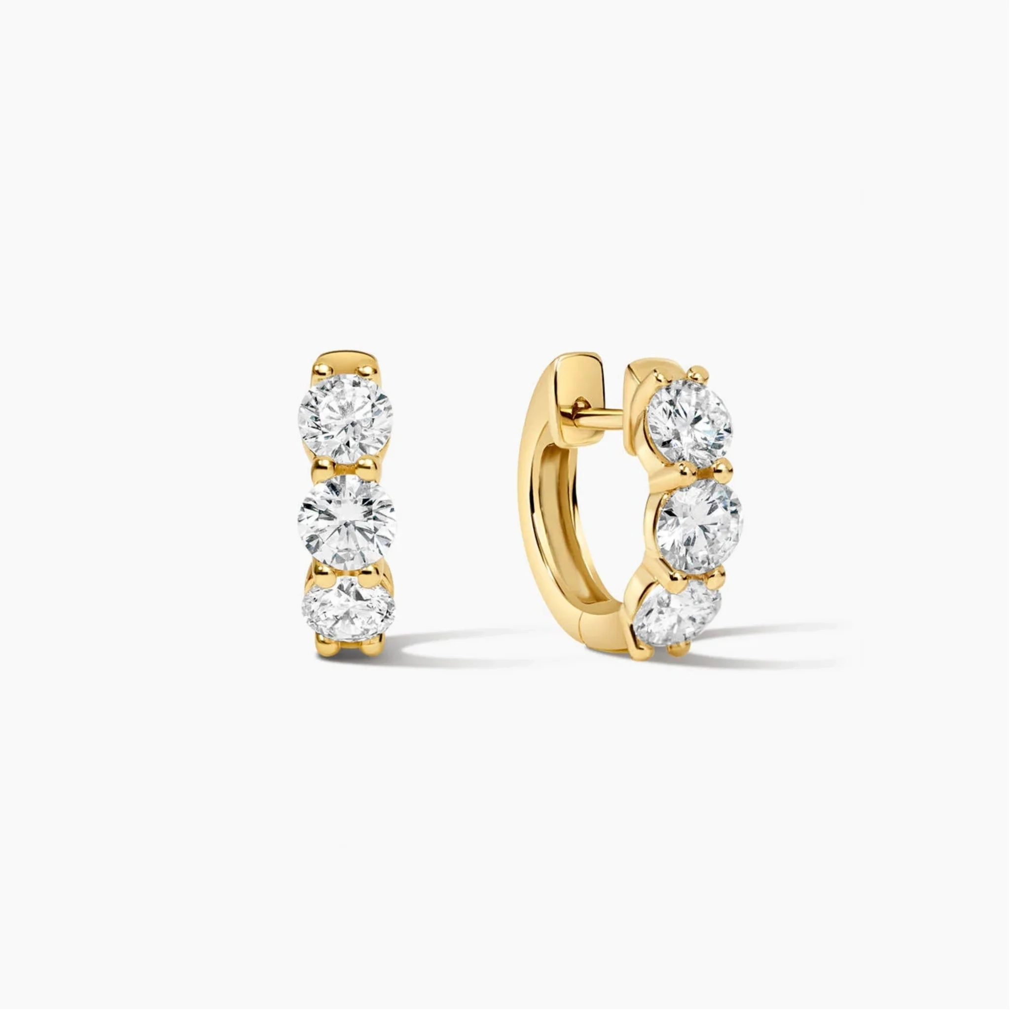 14K Gold Lab Grown Diamond bold Huggie - 1.0 ct product image 1