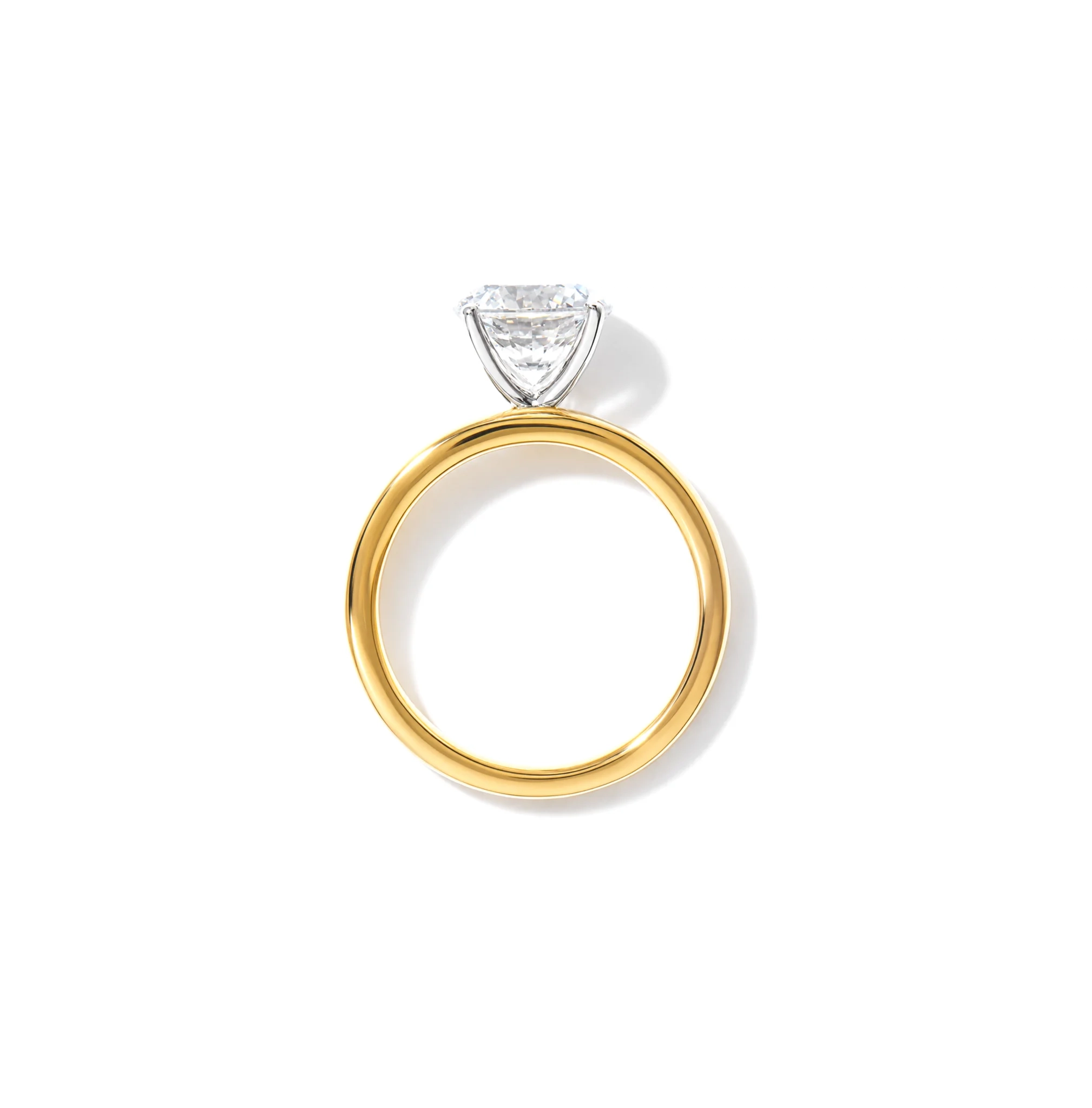 14K Lab Grown Round Diamond Comfort Fit Engagement Ring - 3.0 ct thumbnail 3