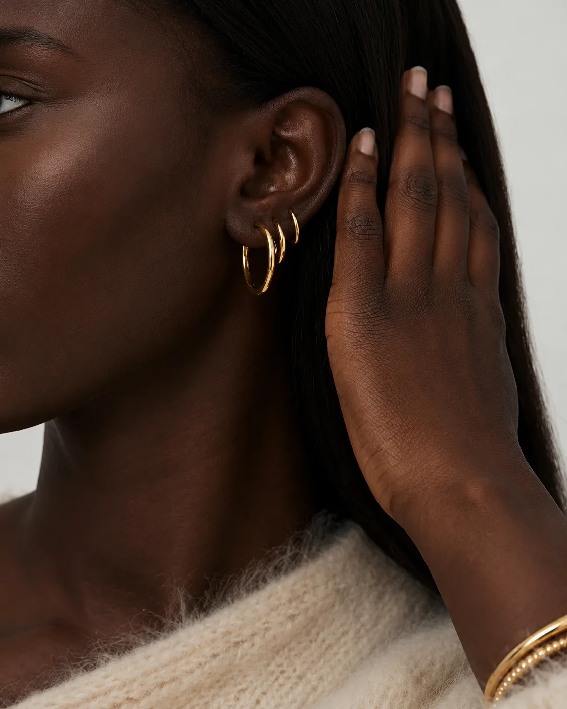 14K Gold Classic Everyday Hoops - 15 mm thumbnail 6