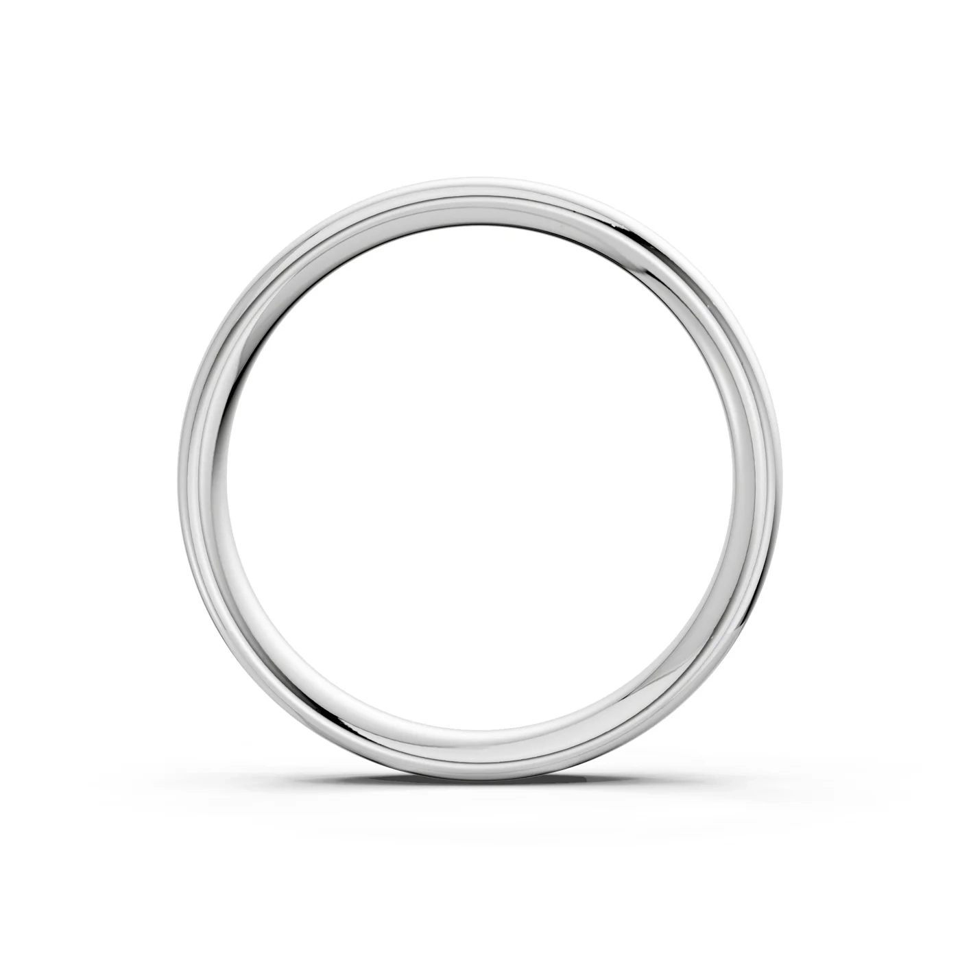 14K Low Dome Plain Gold Band - 3 mm thumbnail 3