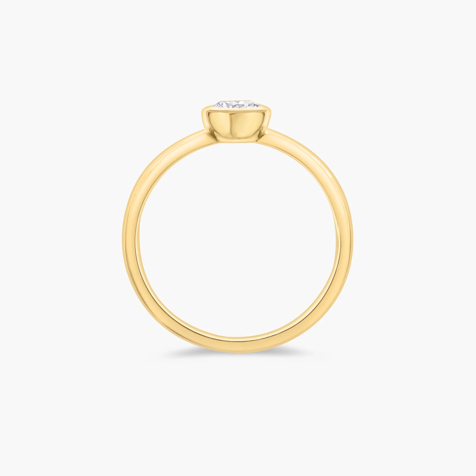 14K Gold Solo Lab Round Diamond Bezel set Ring - 0.50 ct thumbnail 3