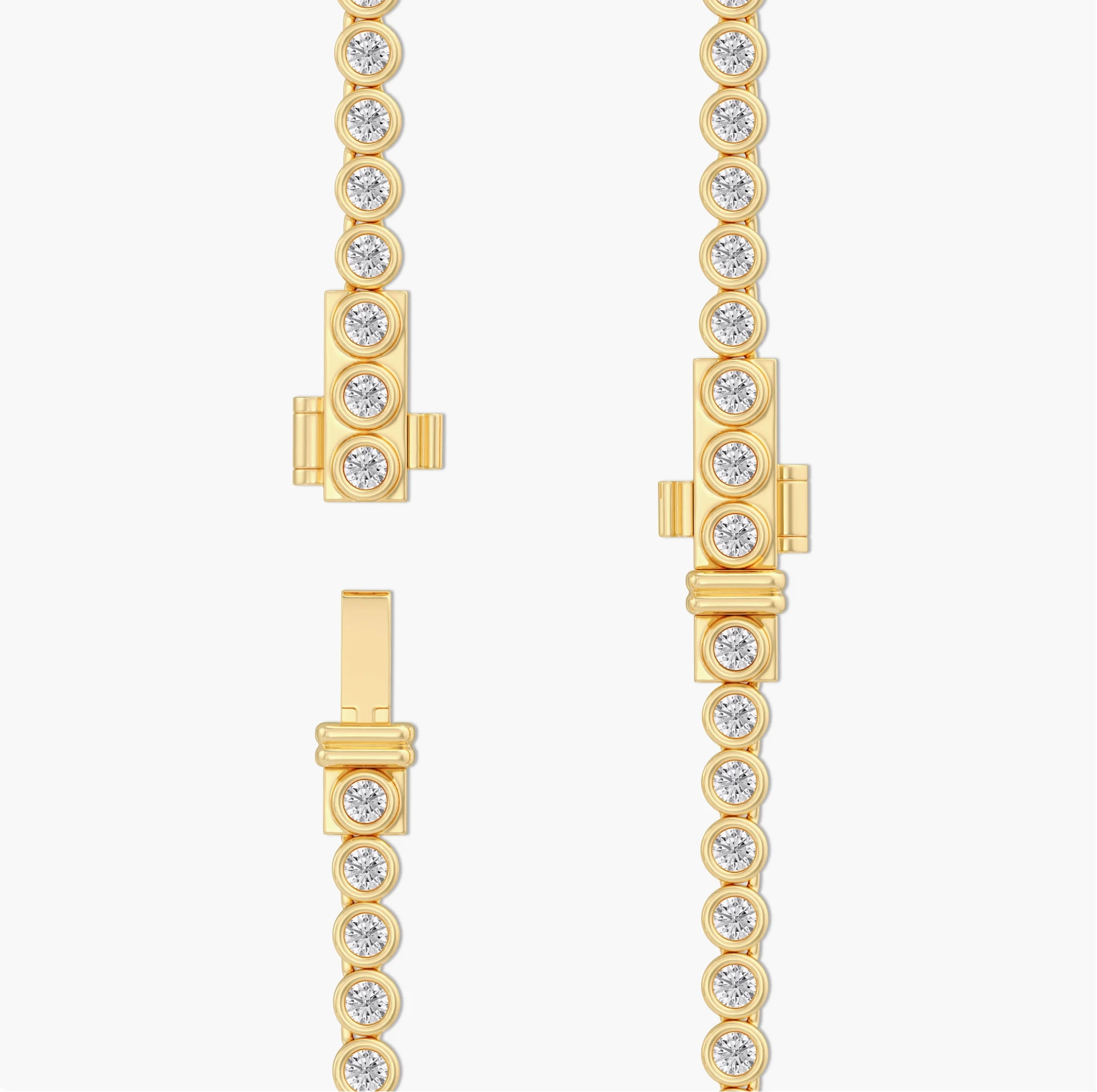 14K Gold Lab Grown Diamond Bezel Setting Graduated Tennis Necklace - 7.00 ct thumbnail 5