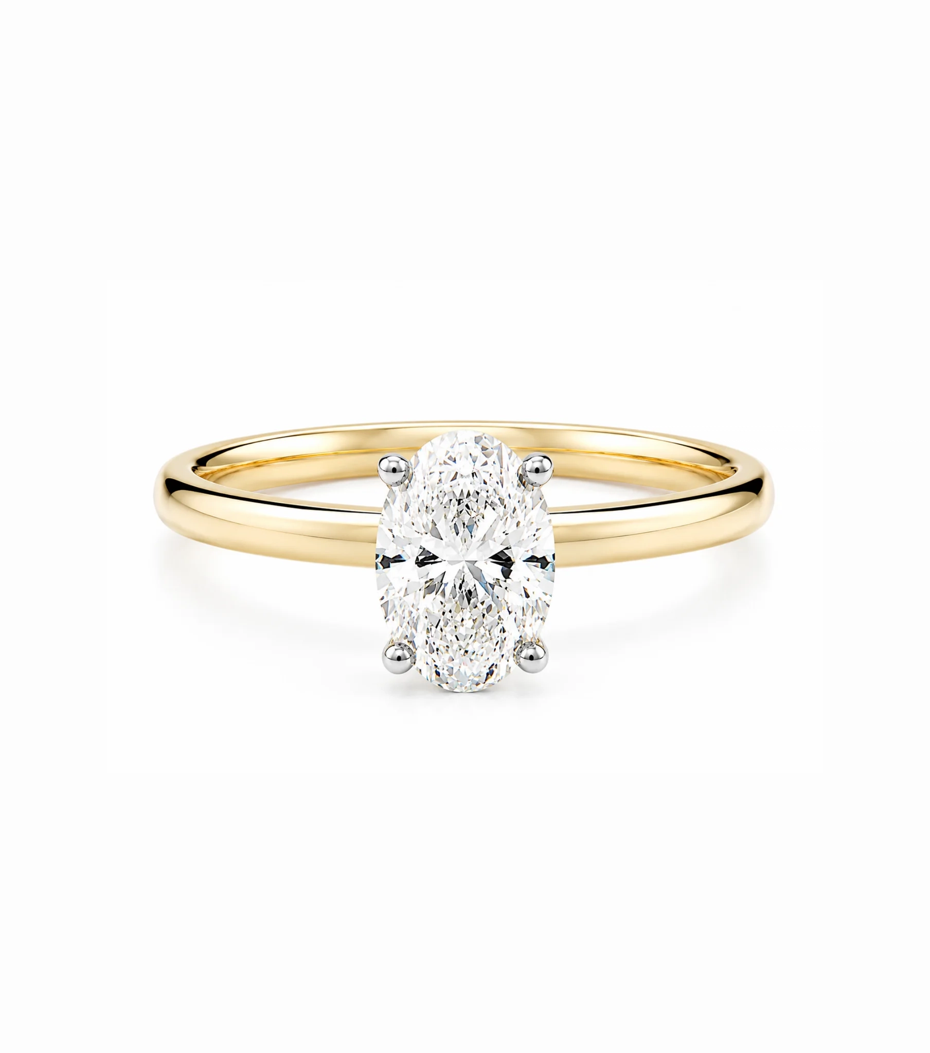 14K Lab Grown Oval cut Diamond Comfort Fit Engagement Ring - 1.0 ct product image 1