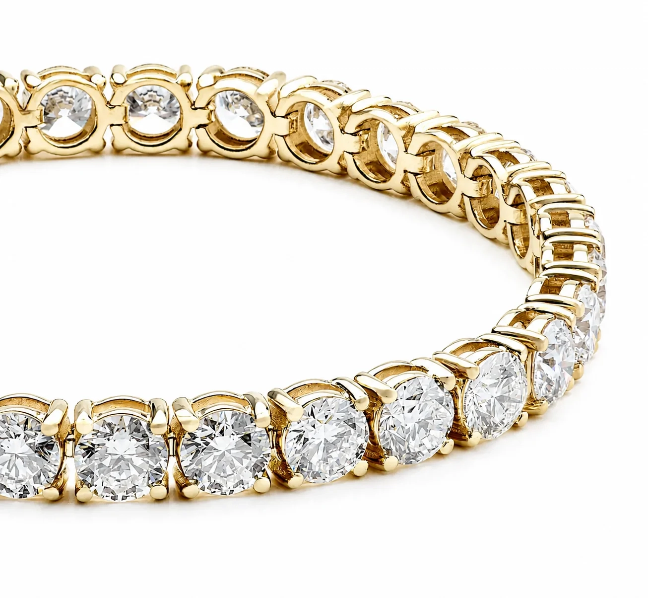 14K Gold Lab Grown Diamond Tennis Bracelet-15.00 ct thumbnail 4