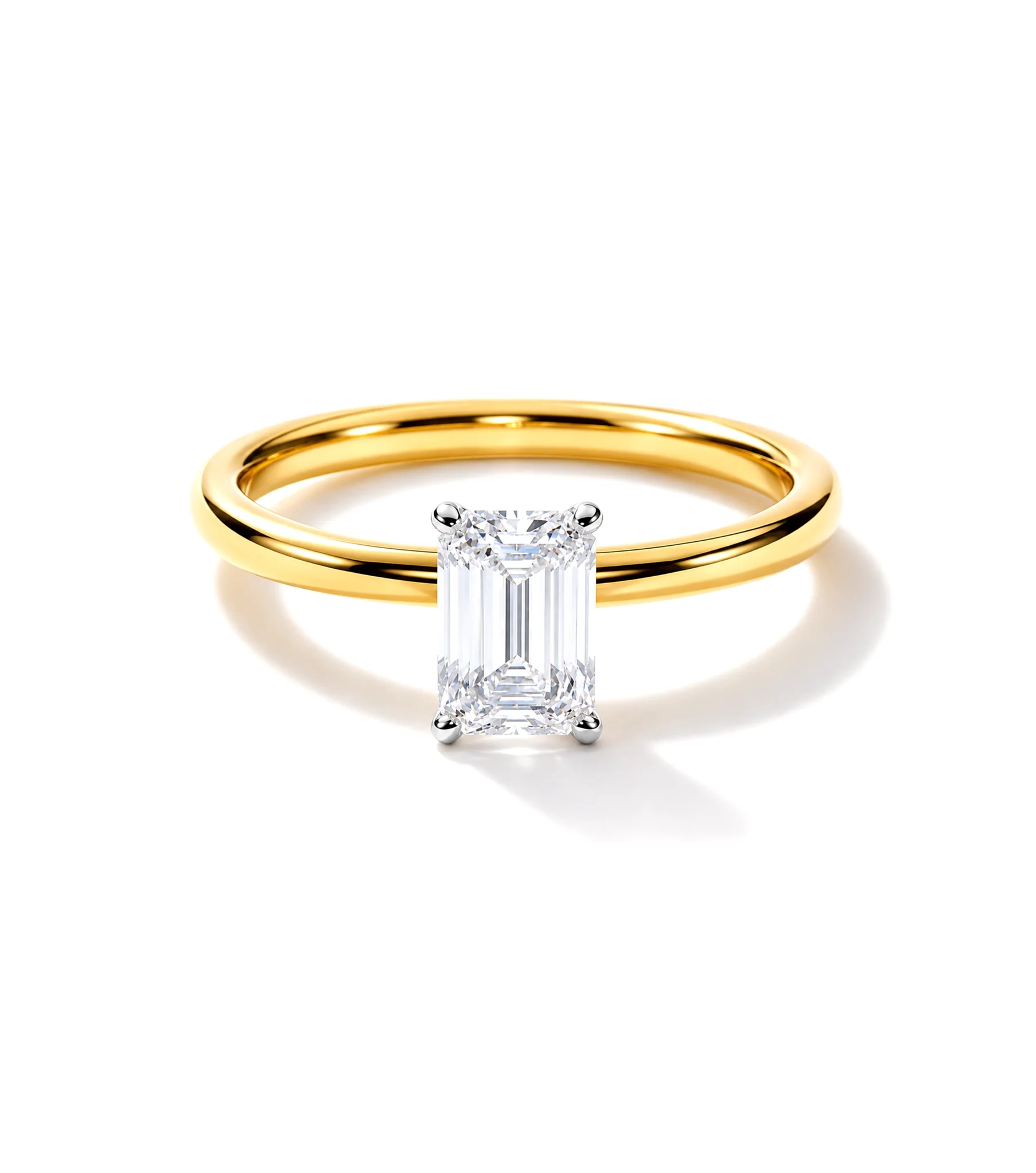 14K Lab Grown Emerald cut Diamond Comfort Fit Engagement Ring - 1.0 ct product image 1