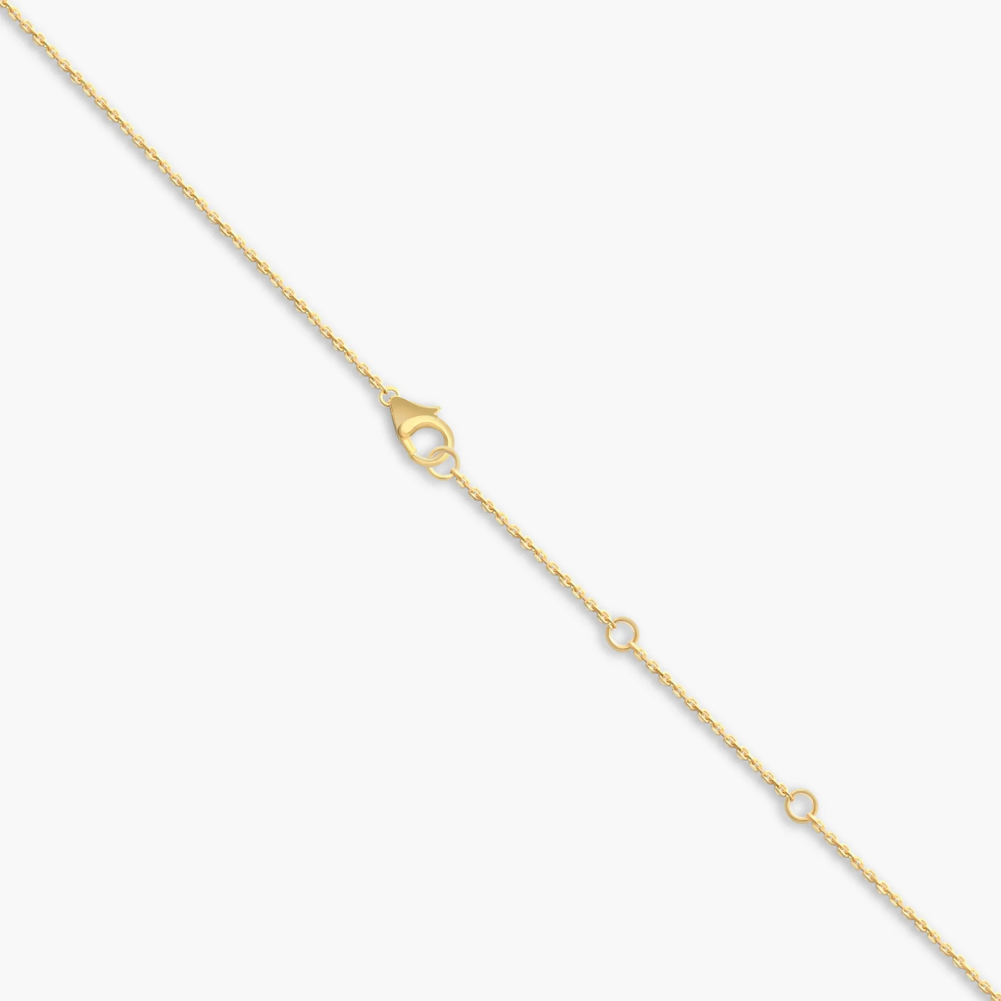 14K Gold Lab Grown Diamond Round & Pear Drop Necklace thumbnail 6