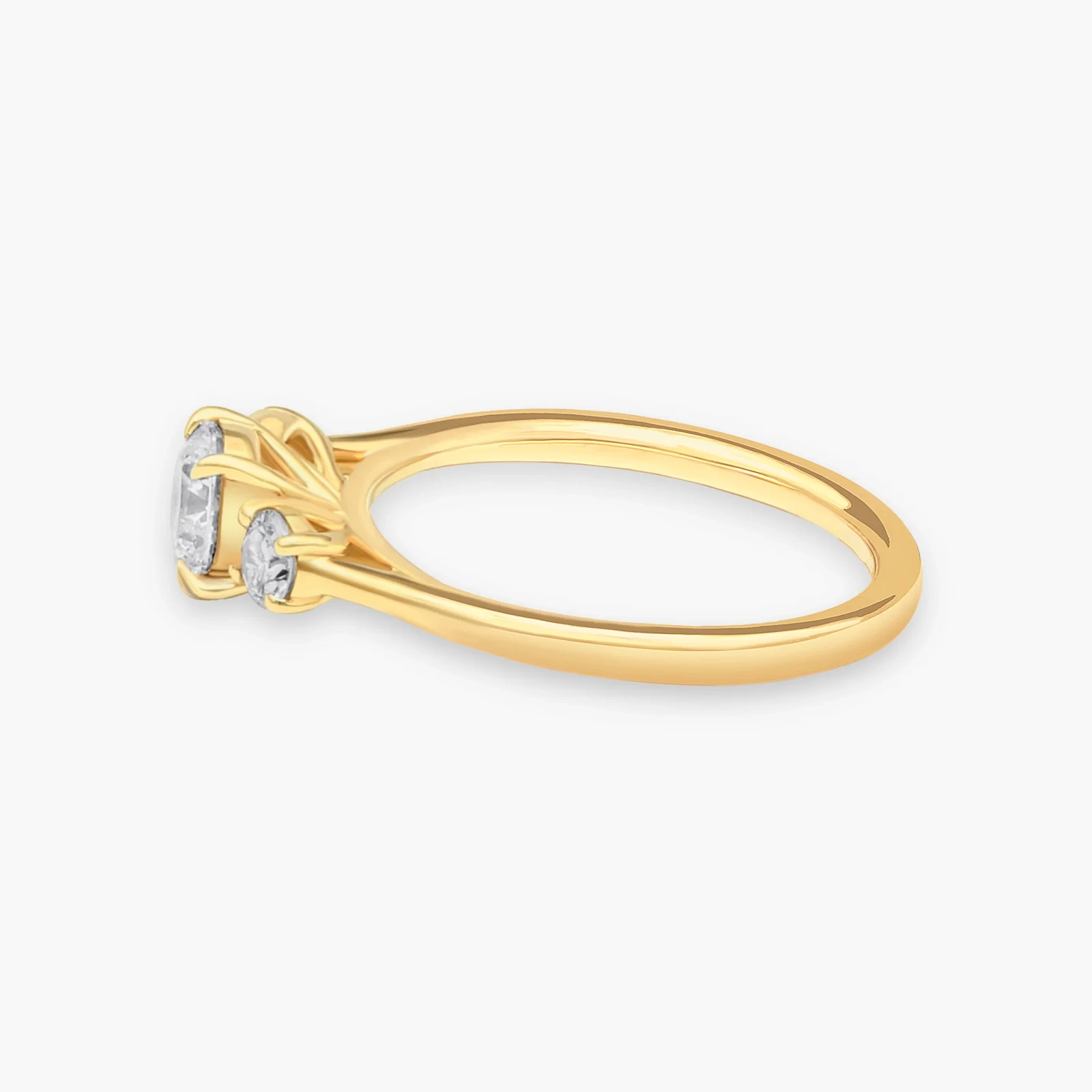 14K Gold LAB Round Diamond Three-stone ring thumbnail 3