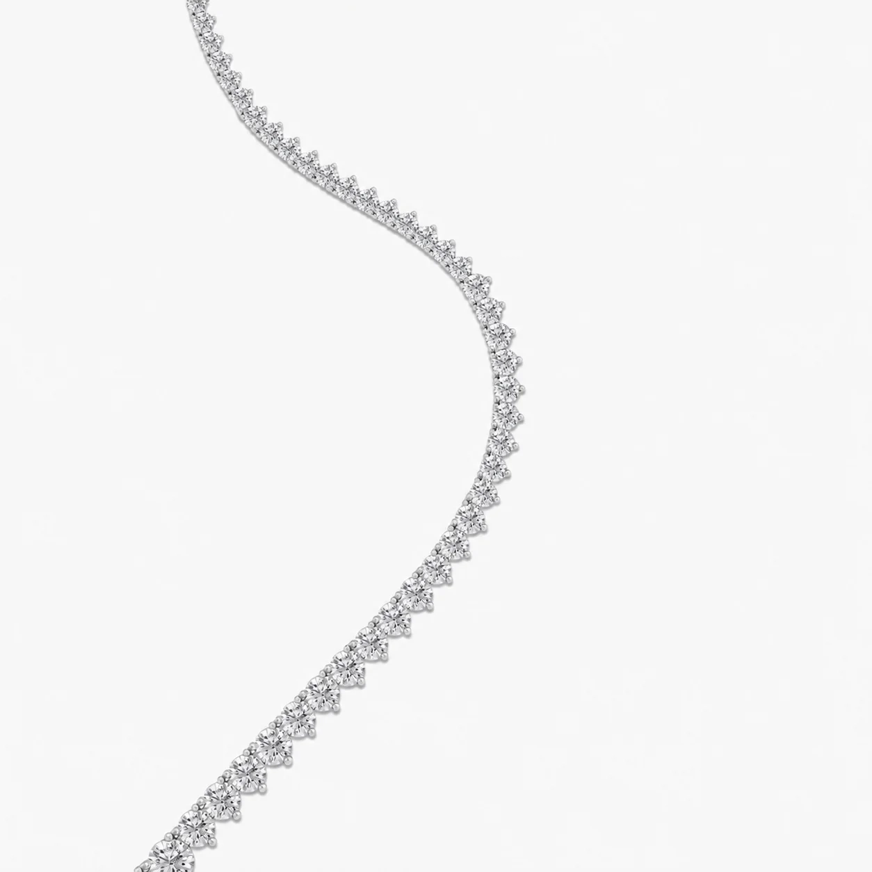 14K Gold Lab Grown Diamond Graduated Tennis Necklace-10 ct thumbnail 3