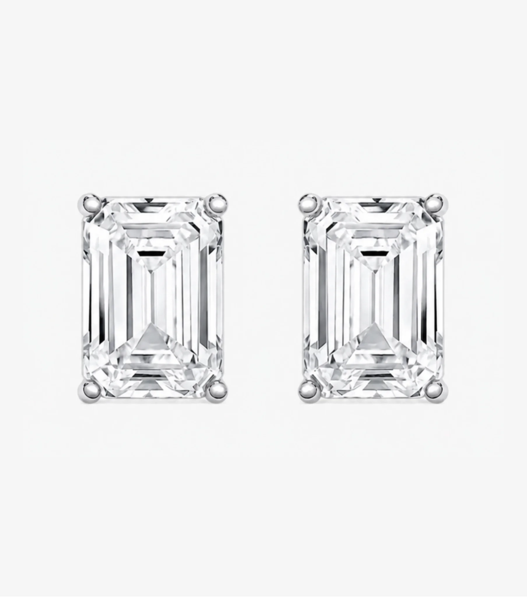 14K Gold Lab Grown Diamond Emerald Solitaire Statement bold Studs - 8.0 ct product image 1