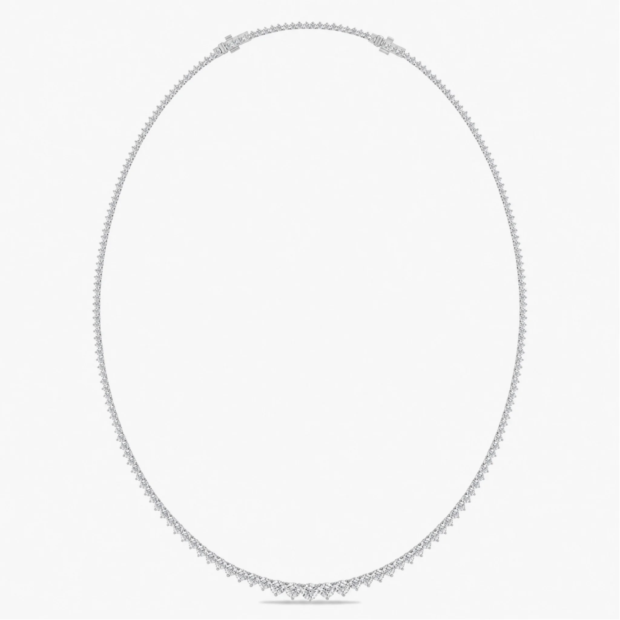 14K Gold Lab Grown Diamond Graduated Tennis Necklace-10 ct thumbnail 2